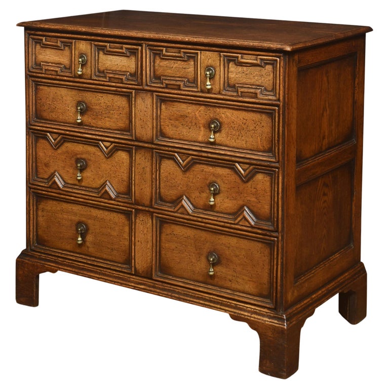 Jacobean style oak chest of drawers For Sale at 1stDibs
