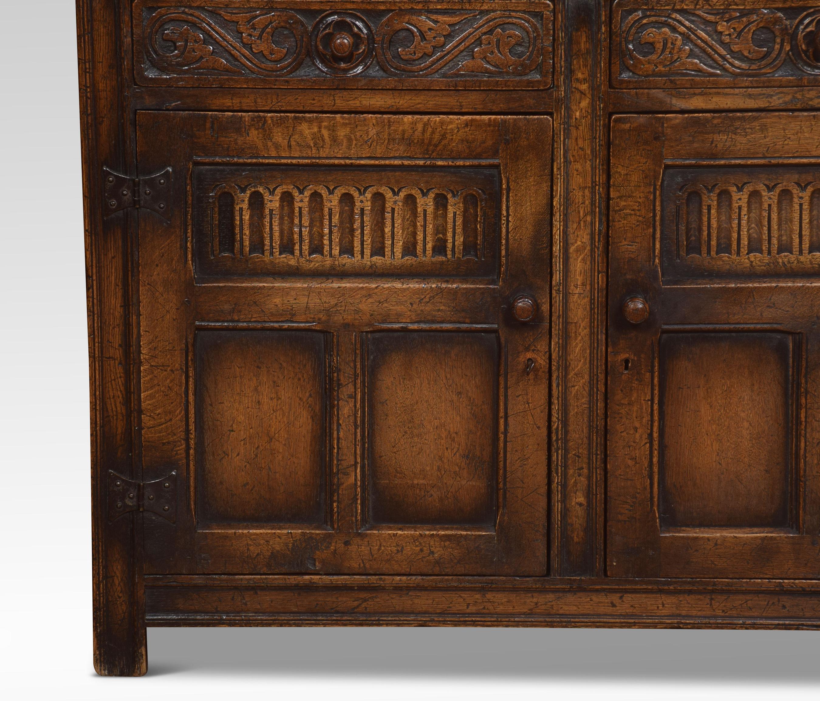 British Jacobean Style Oak Cupboard