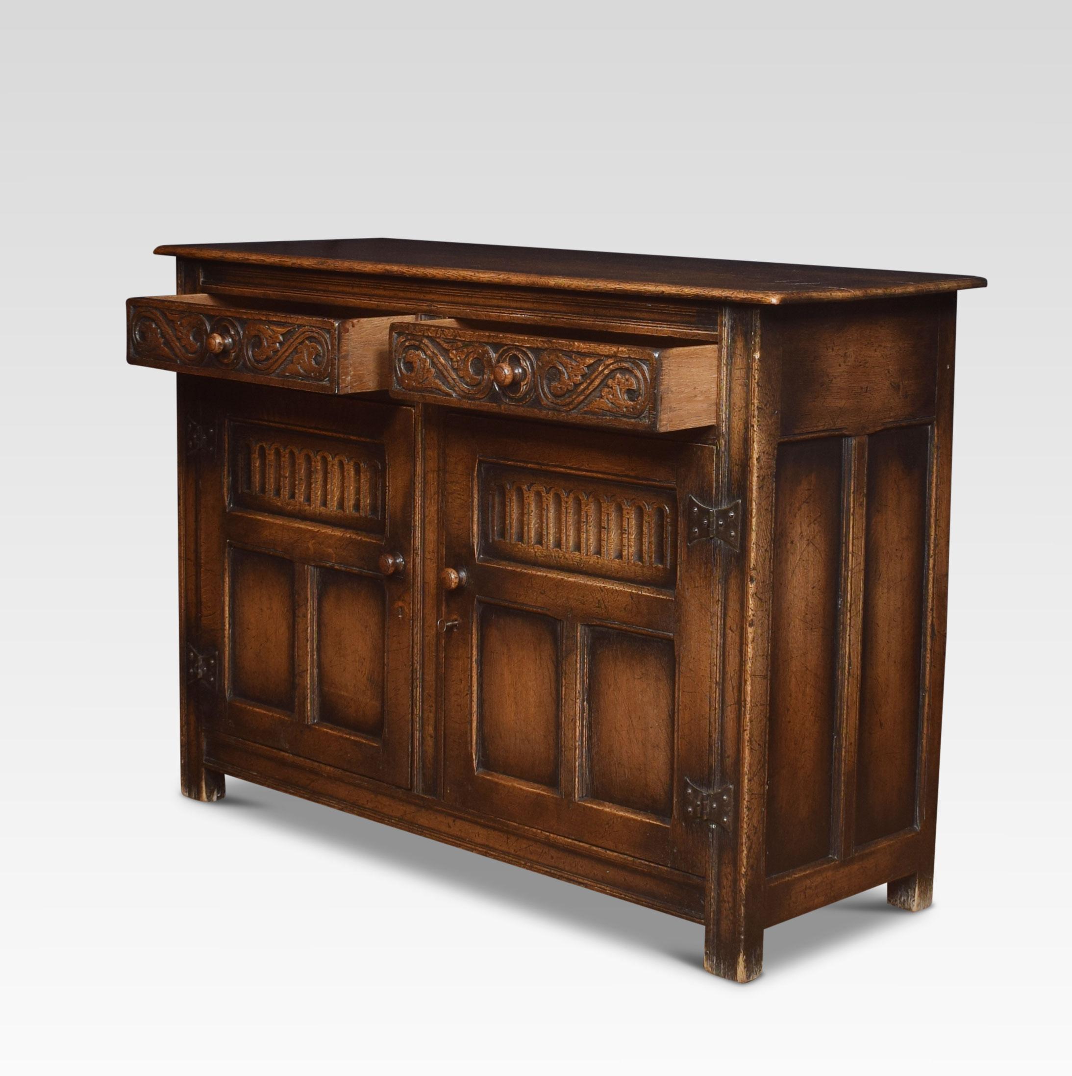 Jacobean Style Oak Cupboard 1