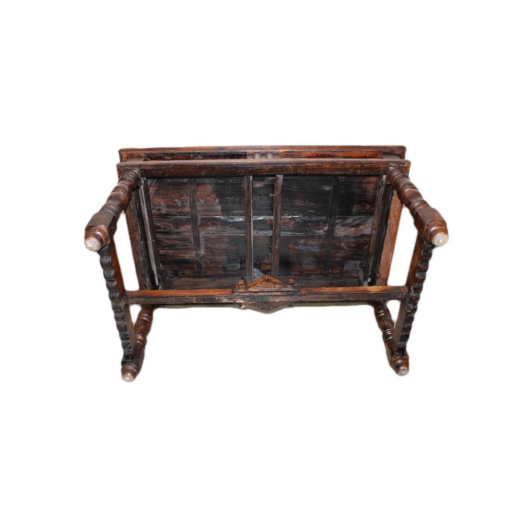Jacobean Style Oak Desk w/ Two Drawers For Sale 2