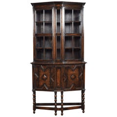 Jacobean Style Oak Display Cabinet