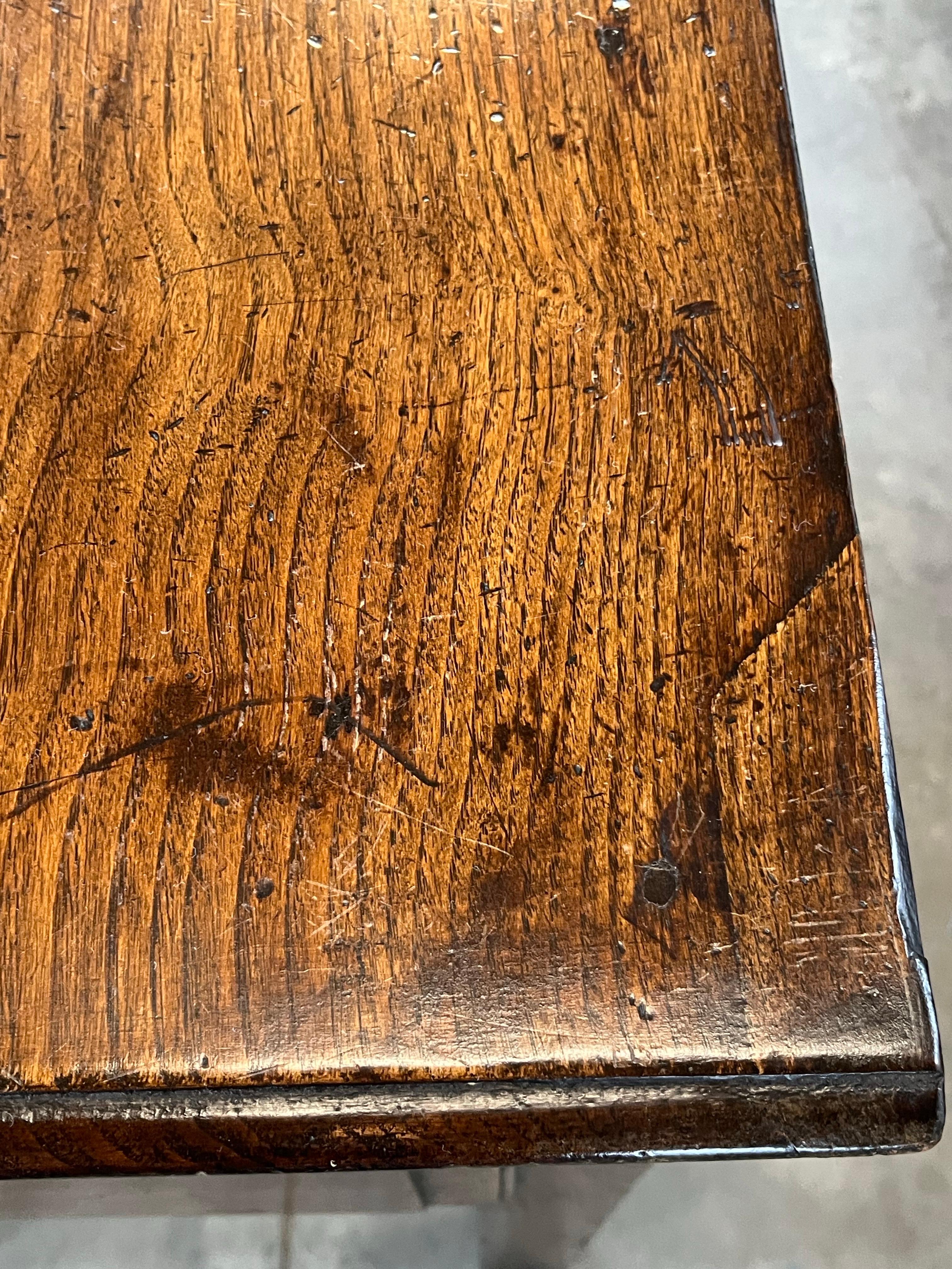 Jacobean Style Oak Dresser Base / Console Table For Sale 5
