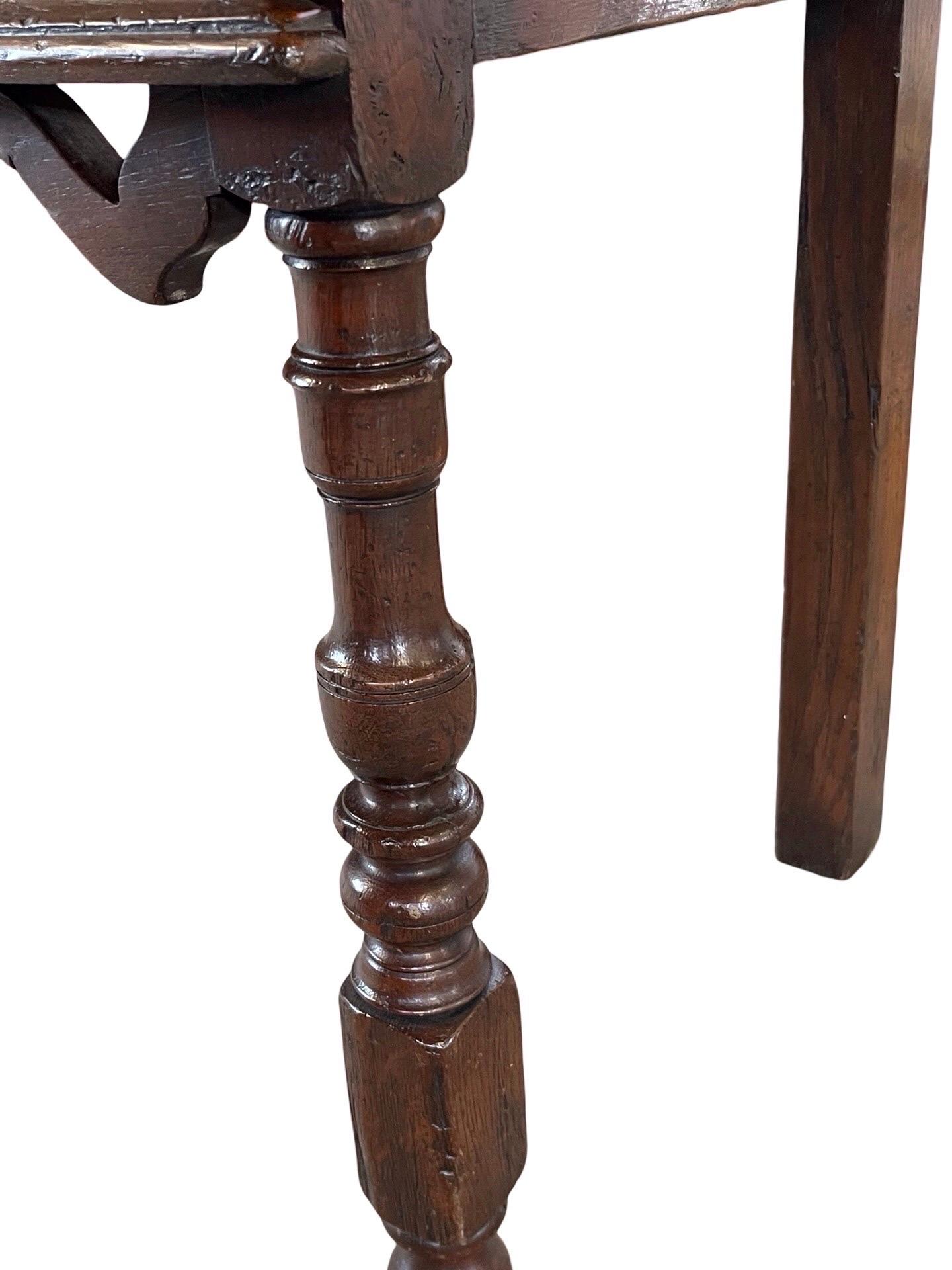 Jacobean Style Oak Dresser Base / Console Table For Sale 8