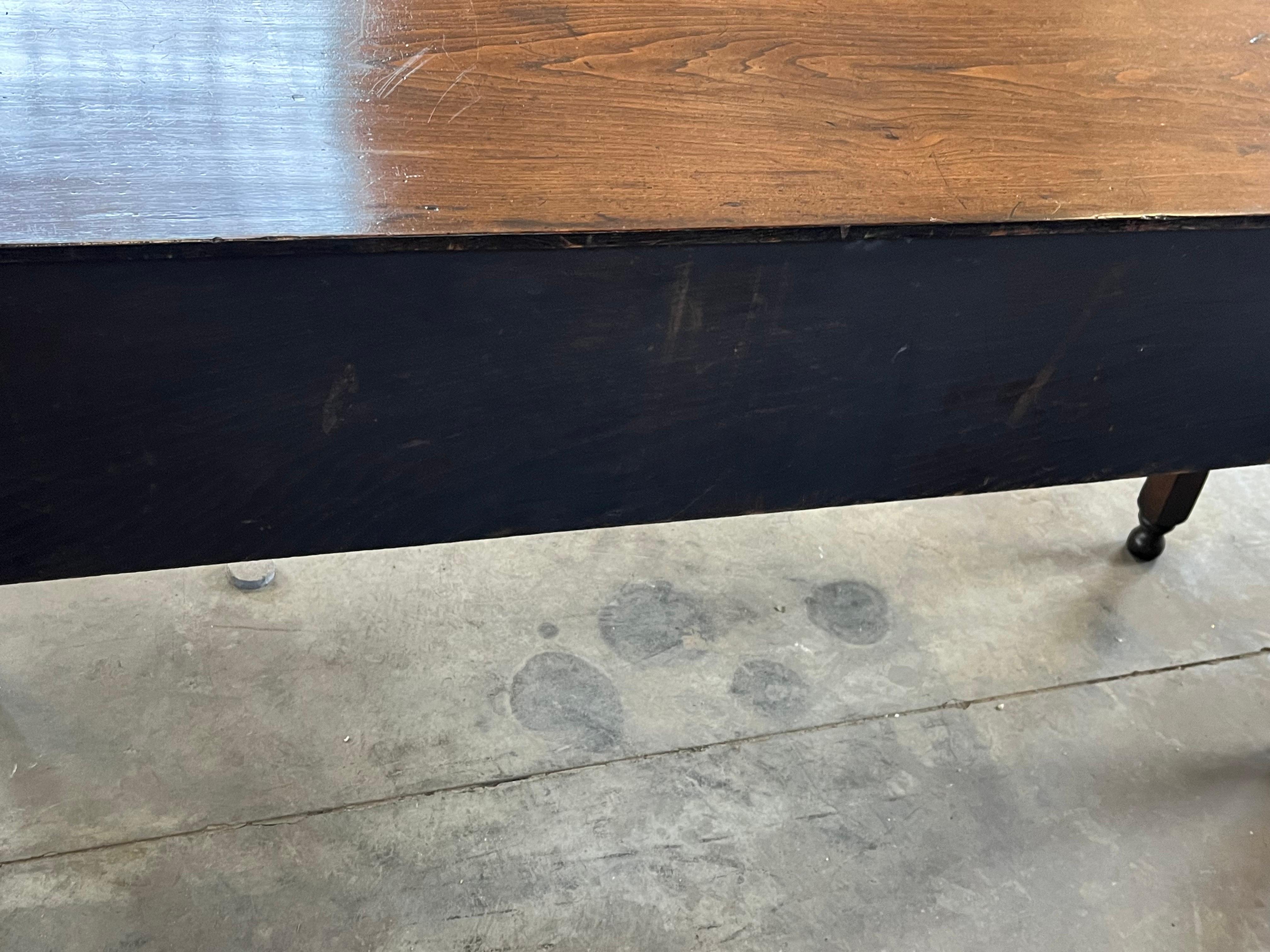 Jacobean Style Oak Dresser Base / Console Table For Sale 9