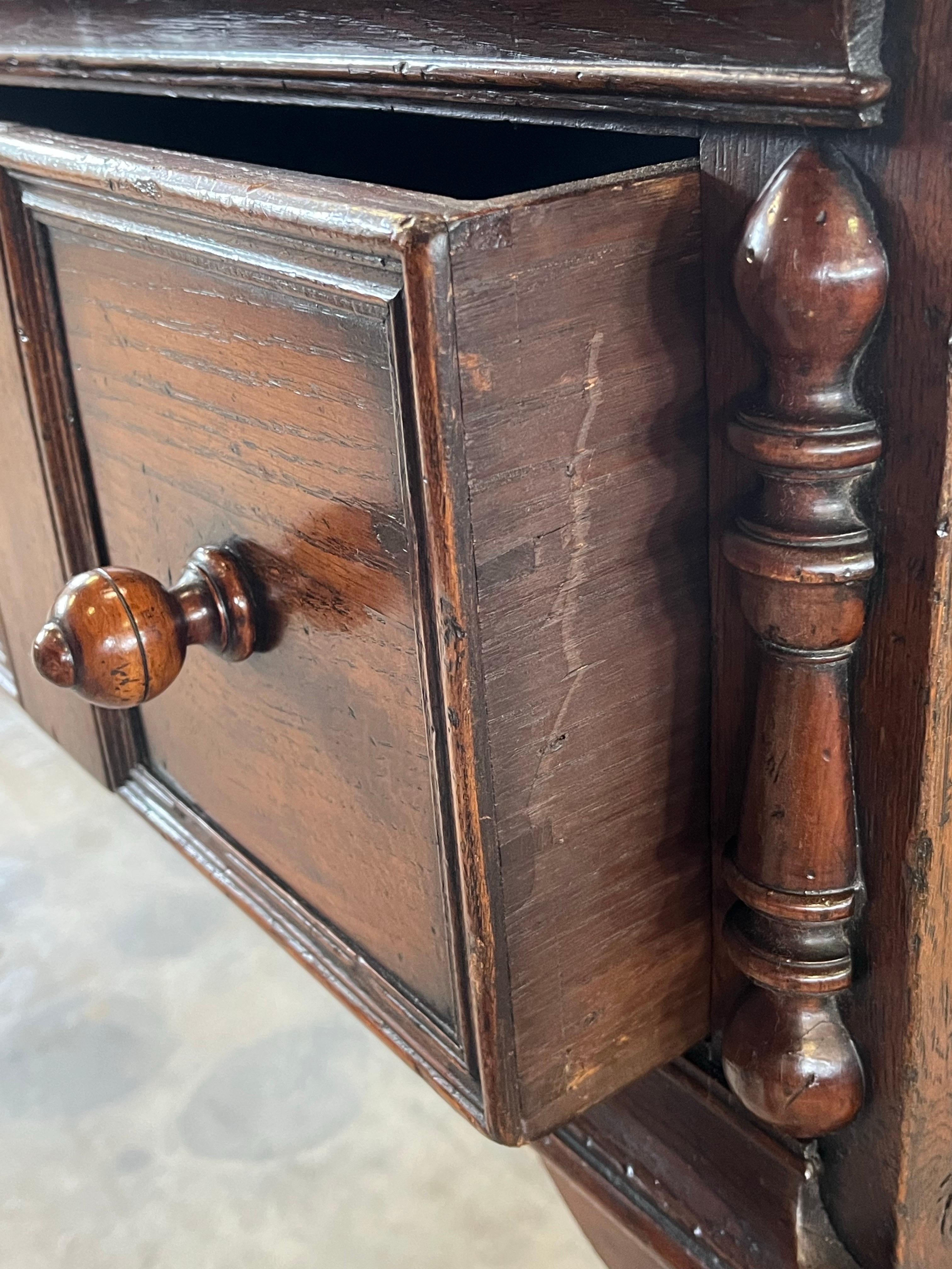Jacobean Style Oak Dresser Base / Console Table For Sale 10
