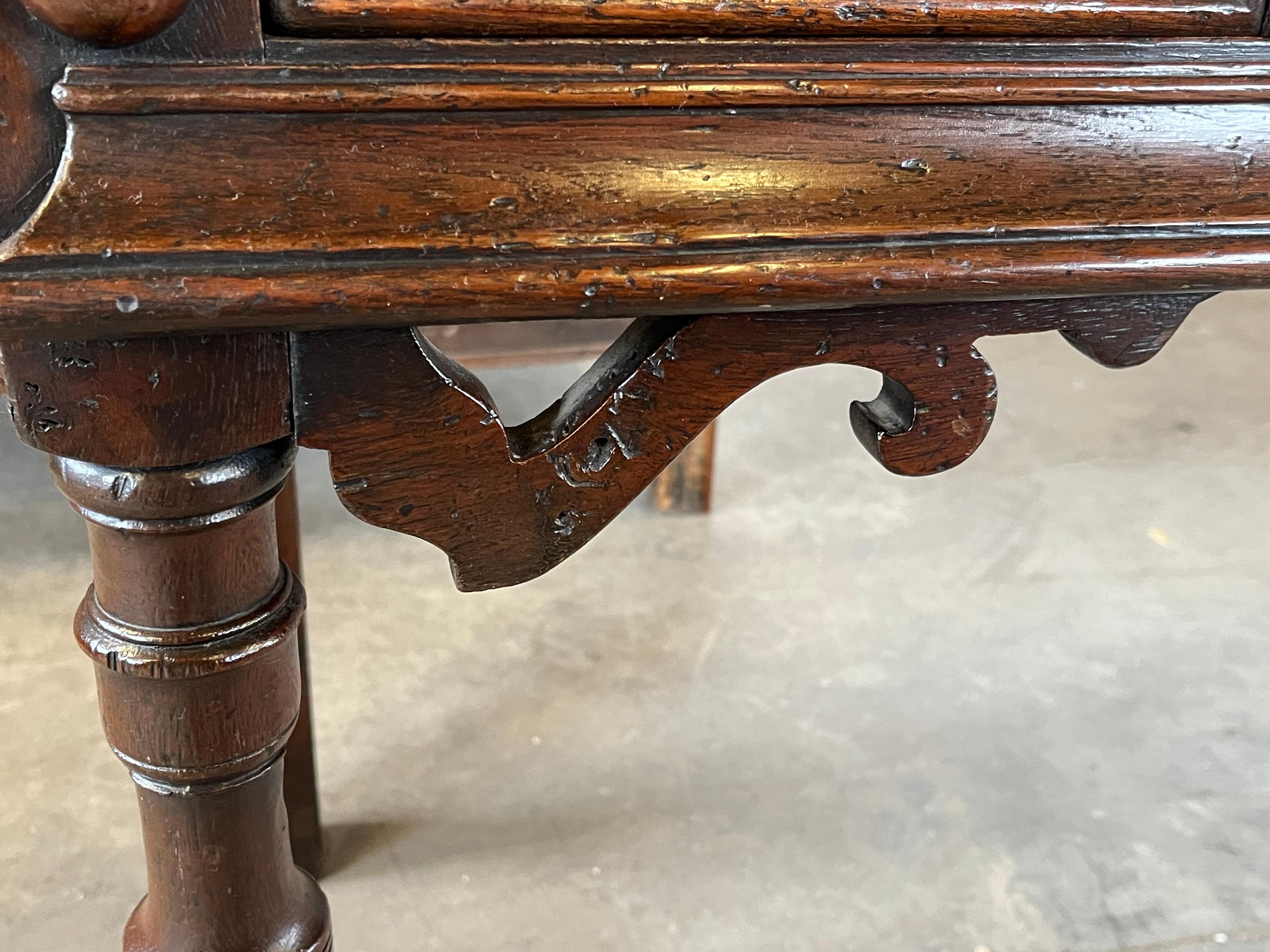 Jacobean Style Oak Dresser Base / Console Table For Sale 1