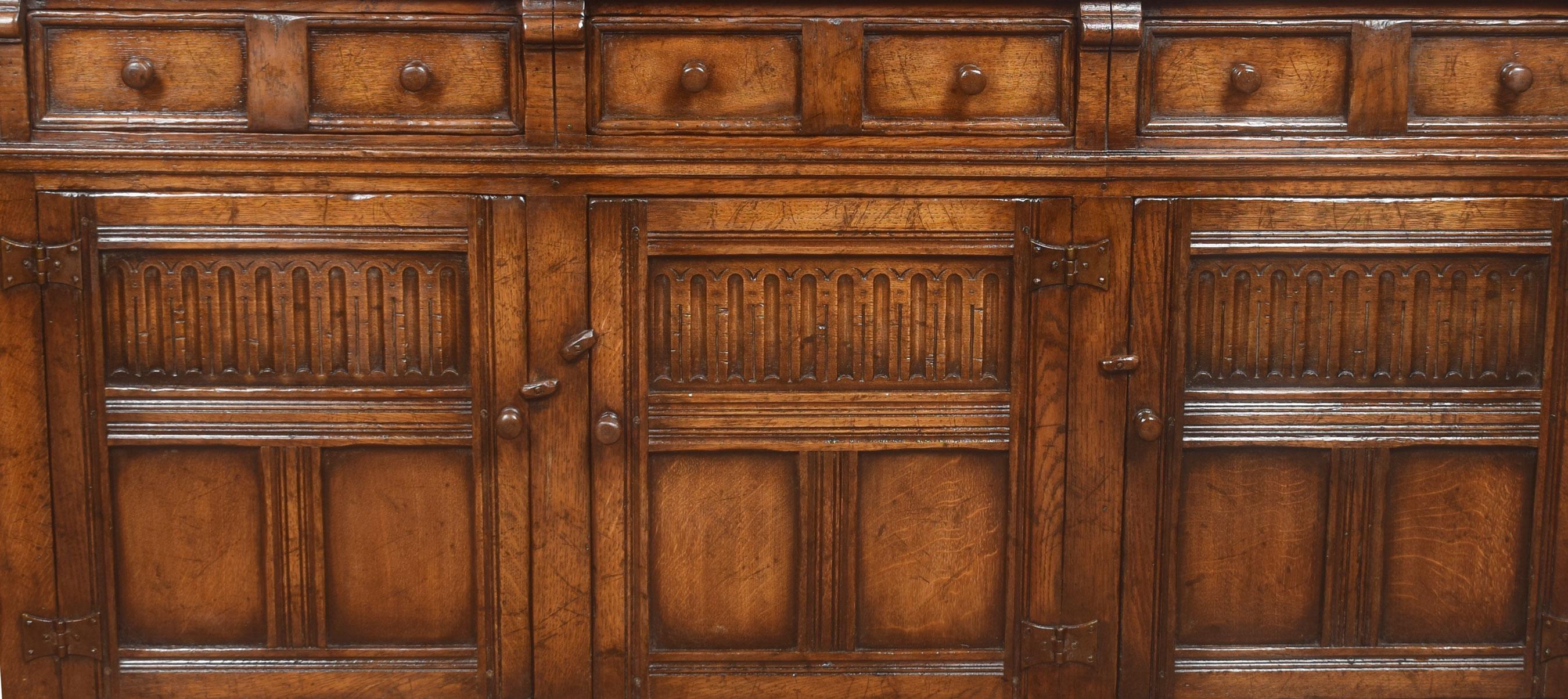 Jacobean Style Oak Dresser Base In Good Condition In Cheshire, GB