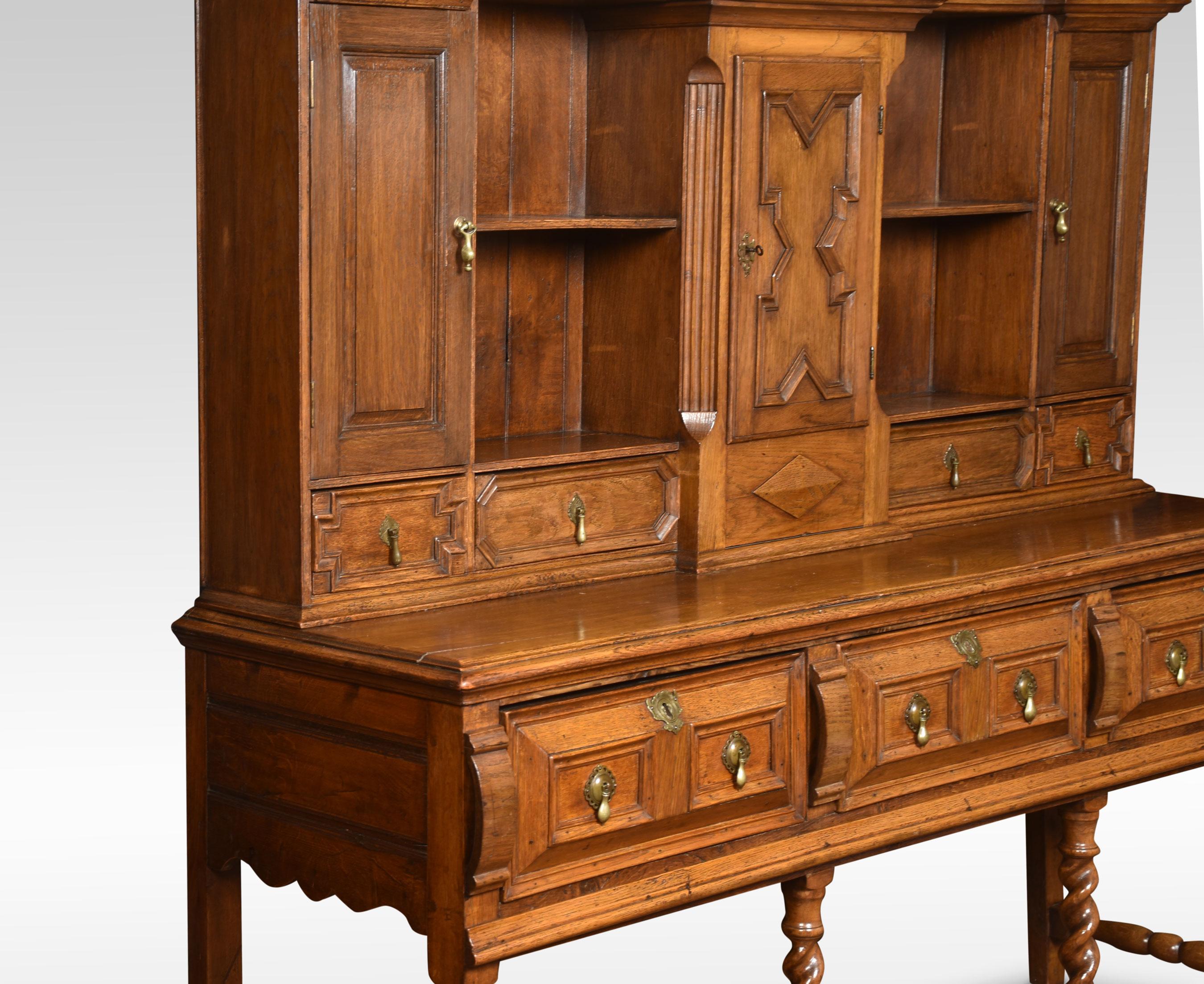 Jacobean Style Oak Dresser For Sale 1
