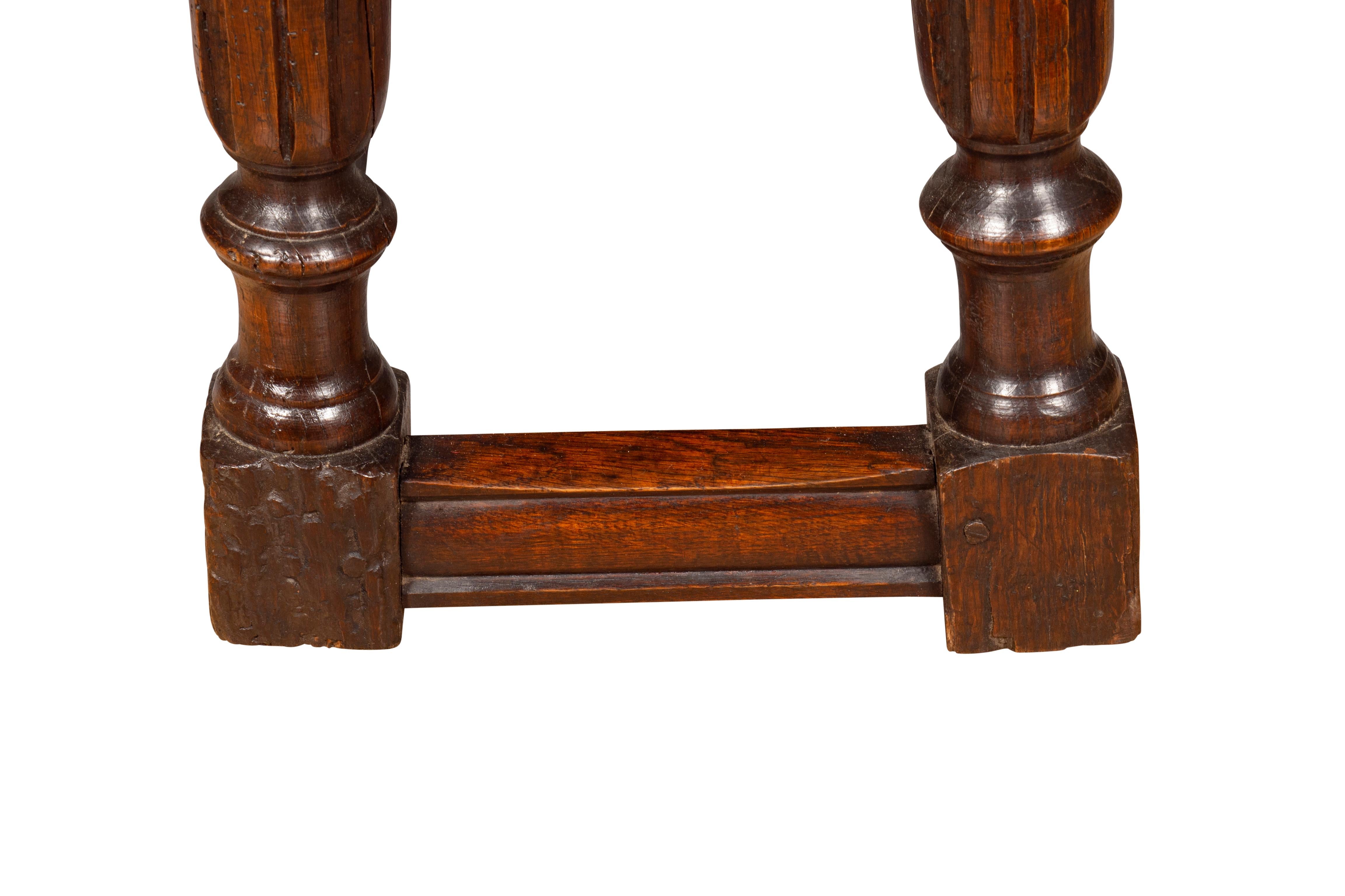 Jacobean Style Oak Long Bench 4