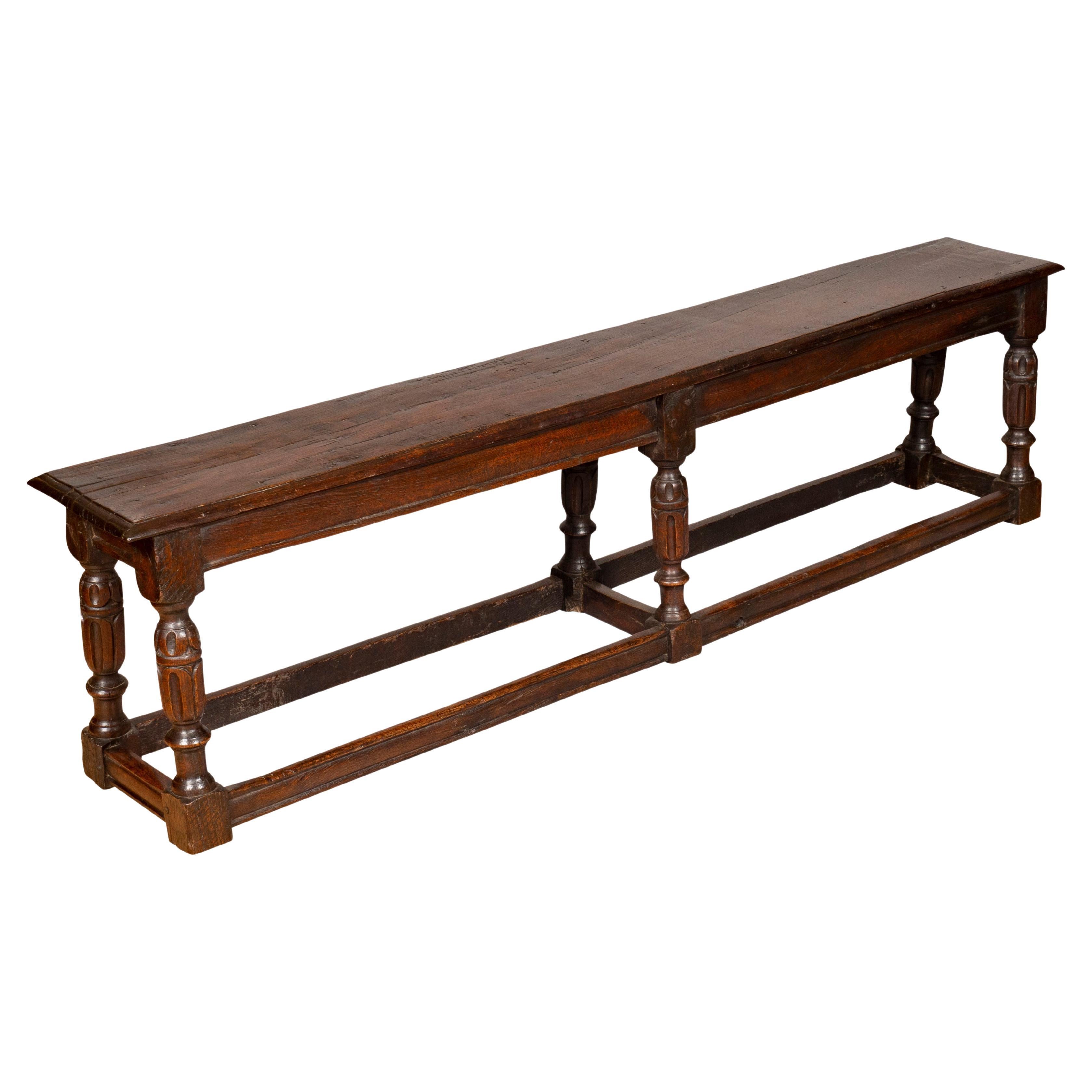 Jacobean Style Oak Long Bench