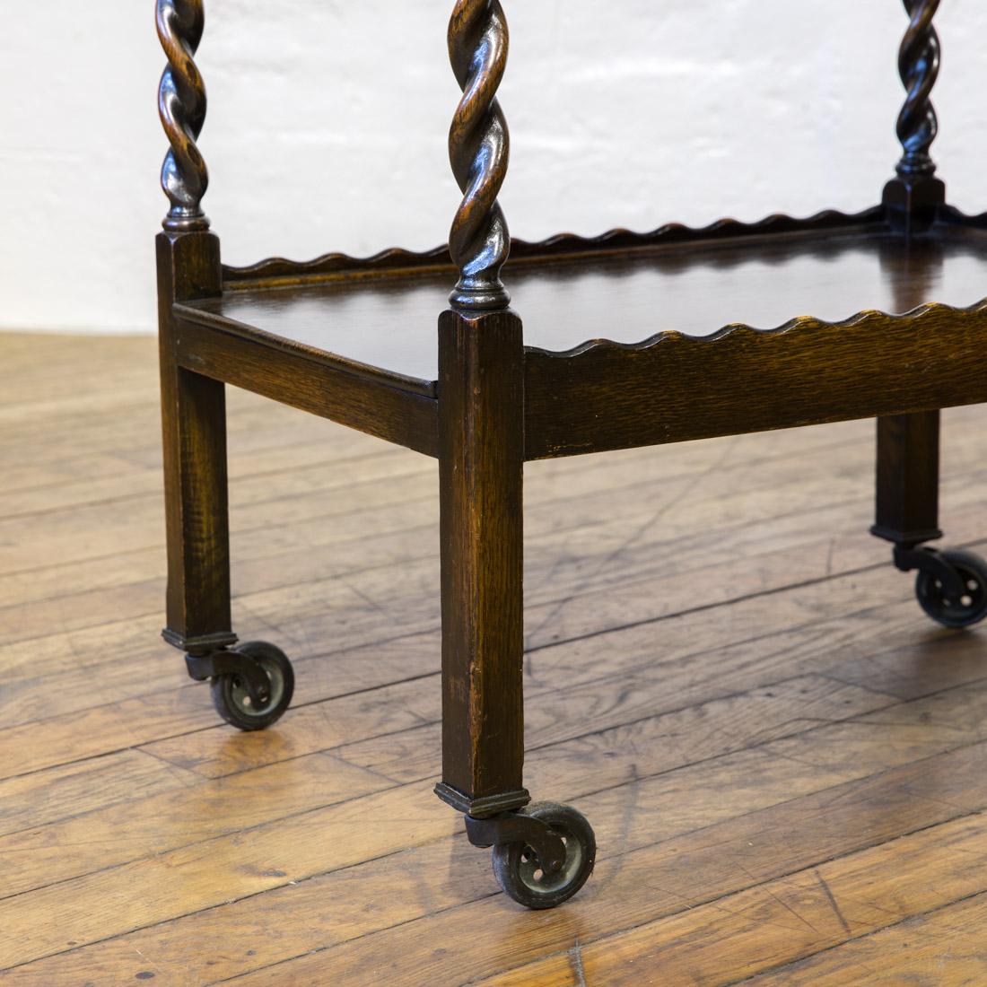 Jacobean Style Oak Tea Trolley 3