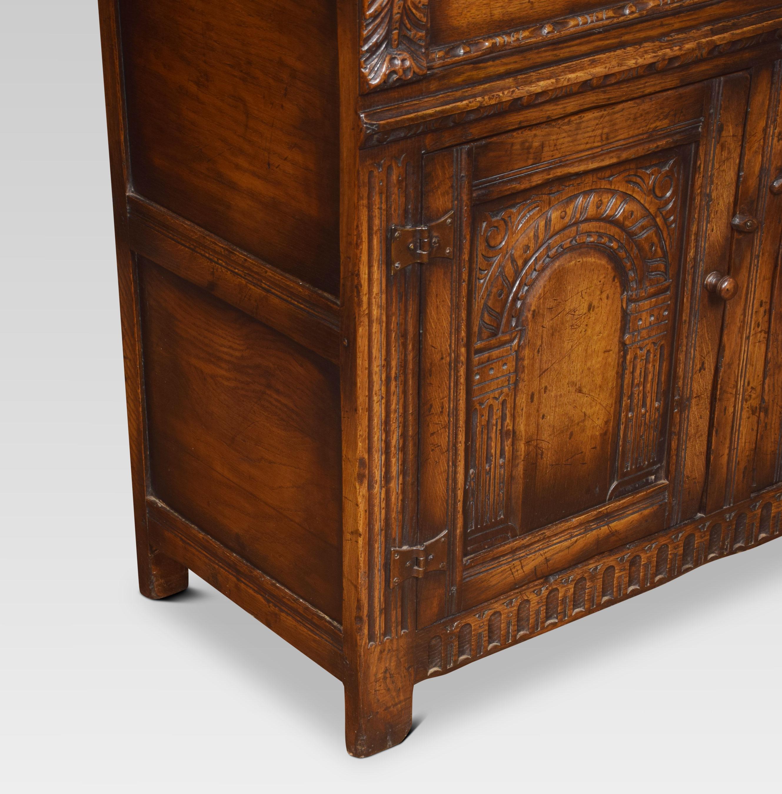 20th Century Jacobean Style Oak Three-Drawer Dresser Base