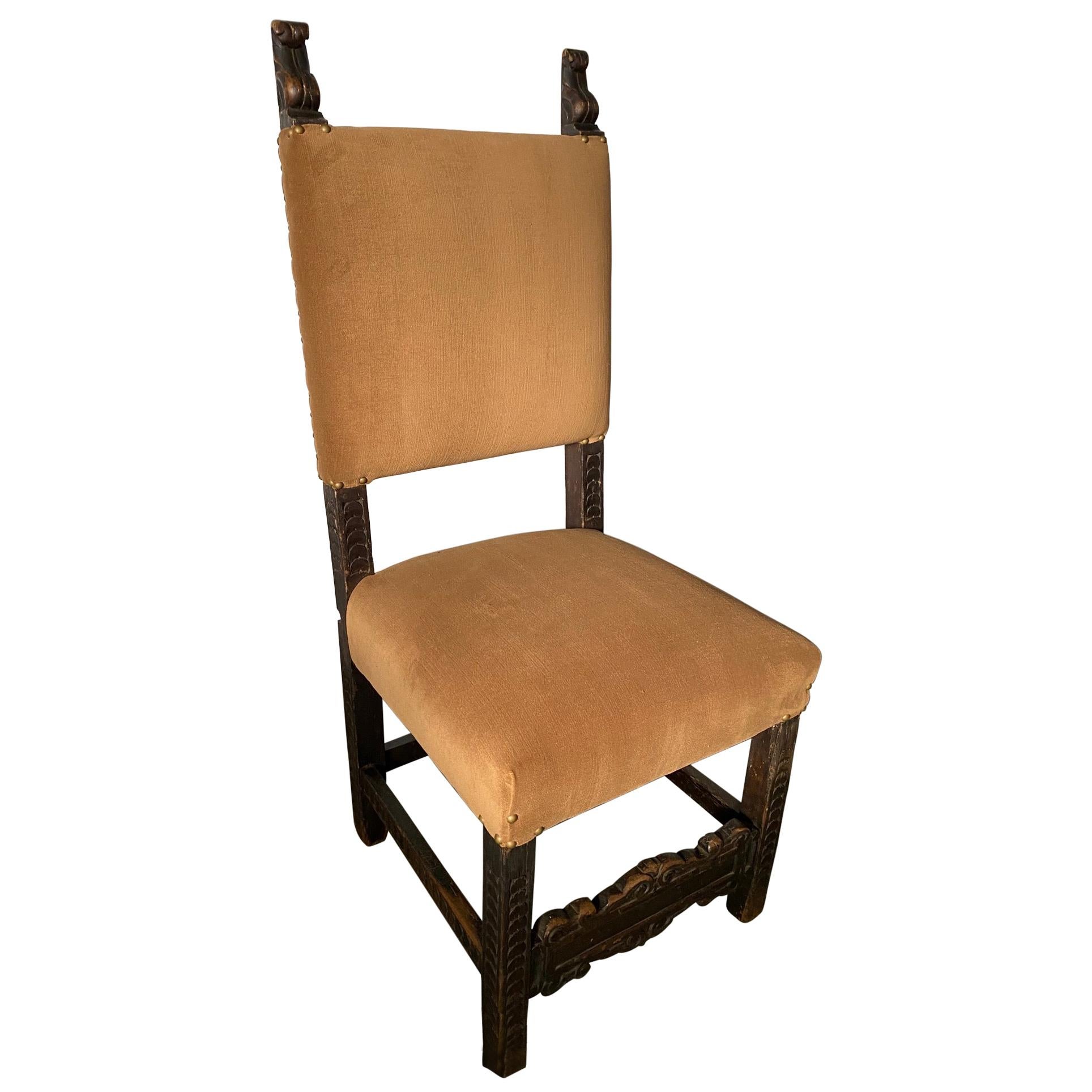 Jacobean Style Side Chair For Sale