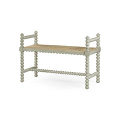 Jacobean Style Small Grey Painted Bench