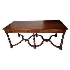 Antique Jacobean-Style Trestle Table/Writing Desk c.1910