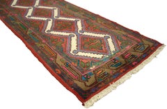 Jacobean Style Vintage Persian Hamadan Runner, Hallway Runner