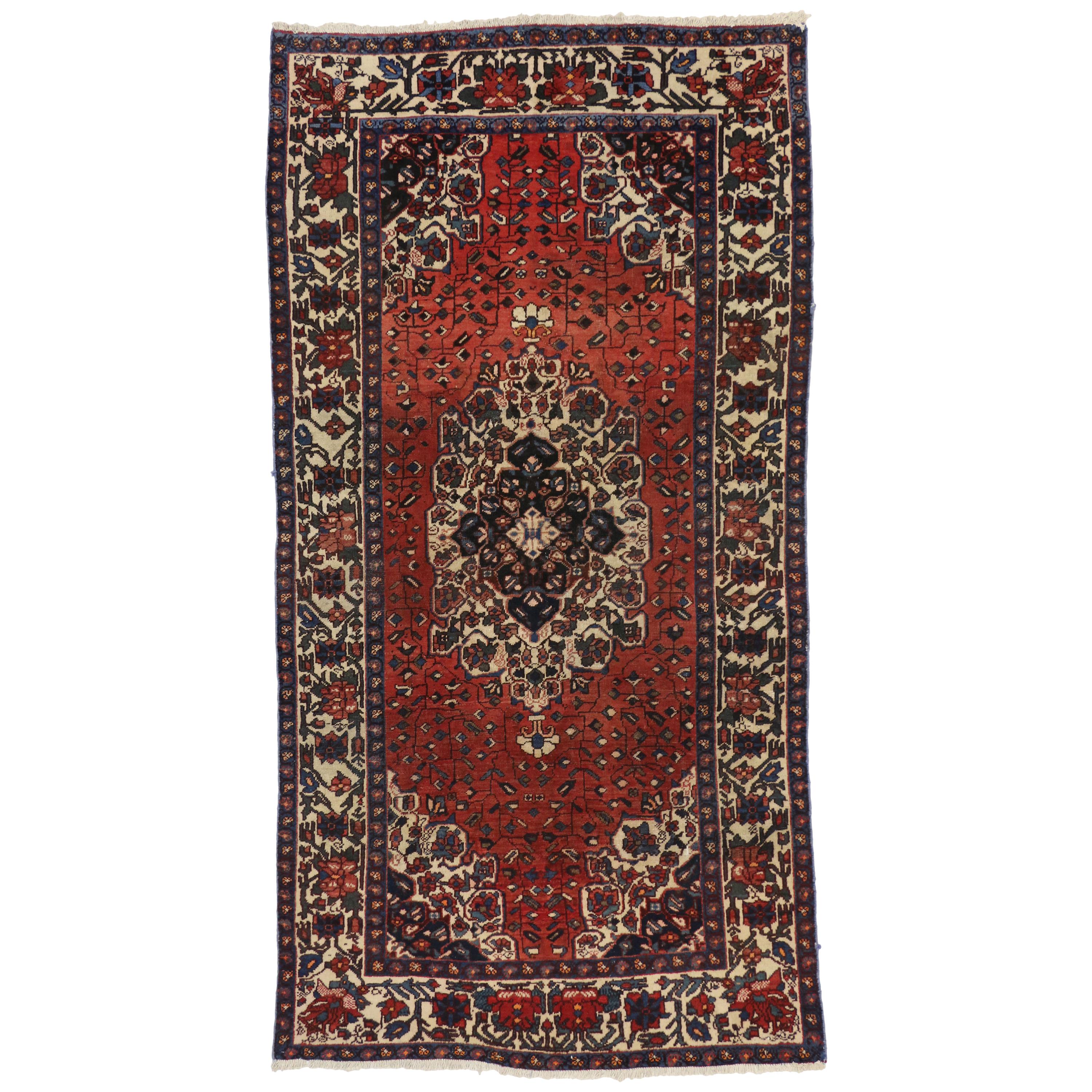 Vintage Persian Hamadan Gallery Rug with Traditional Style, Wide