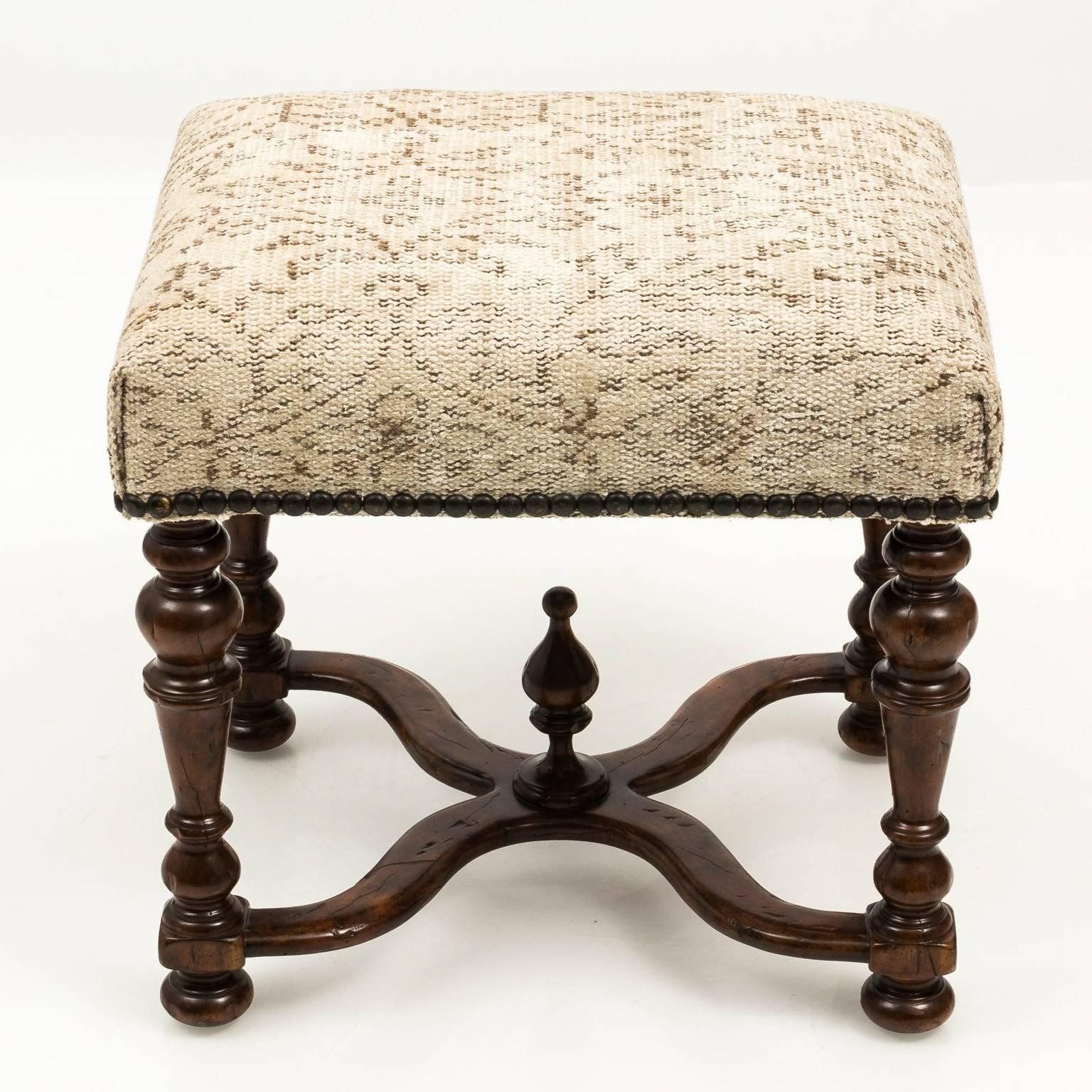 Jacobean Style Walnut Bench For Sale 3