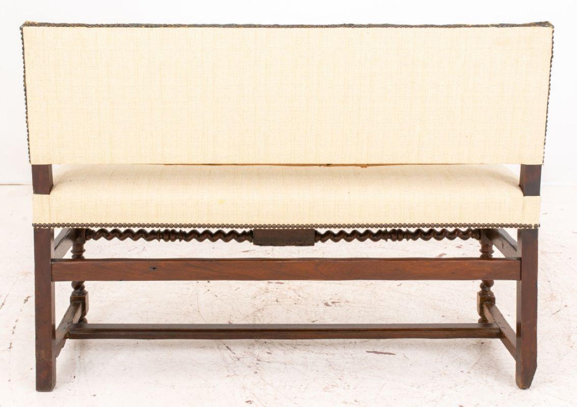 Jacobean Style Wood Bench with Verdure Tapestry 3