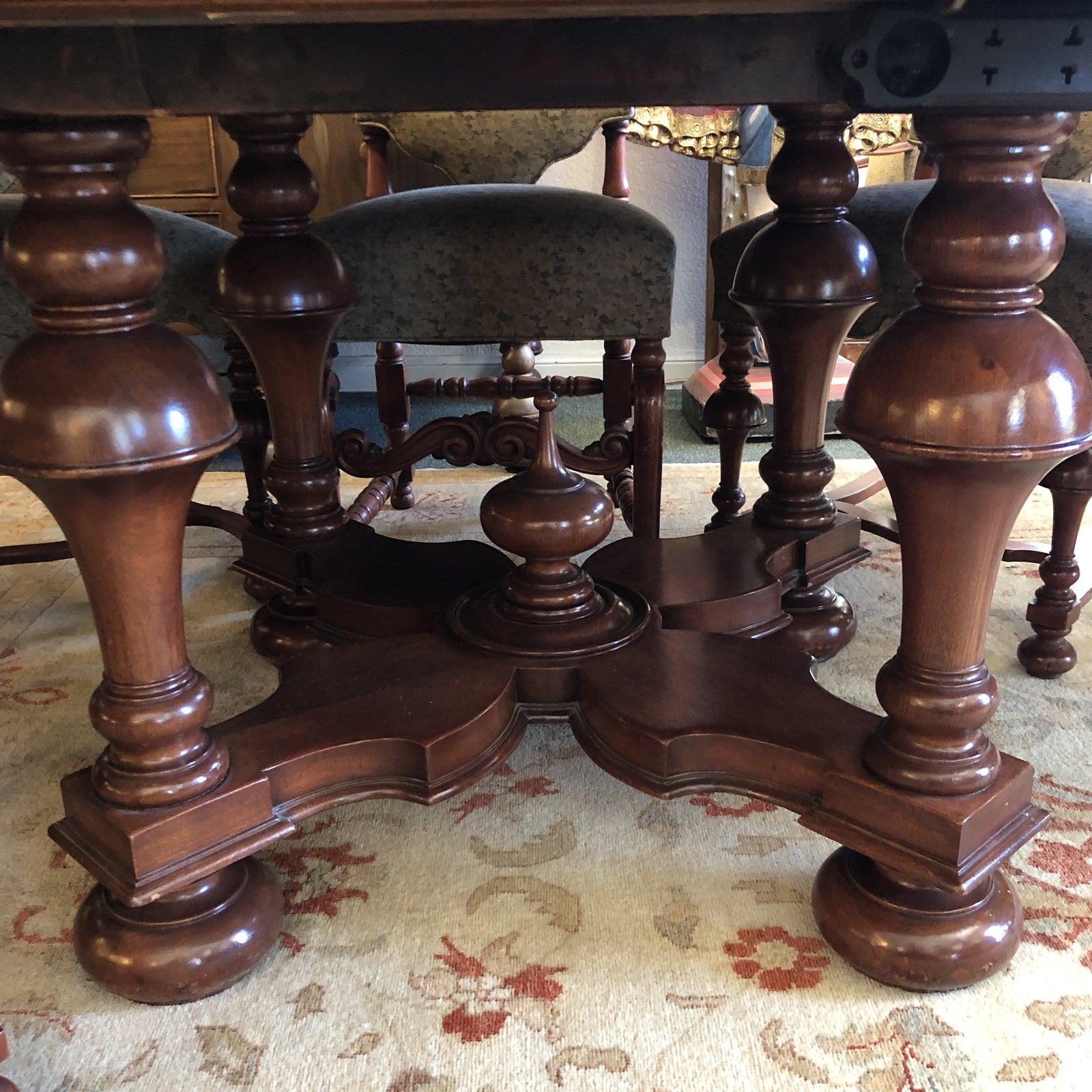 Jacobean Table and Eight Chairs Set For Sale 1