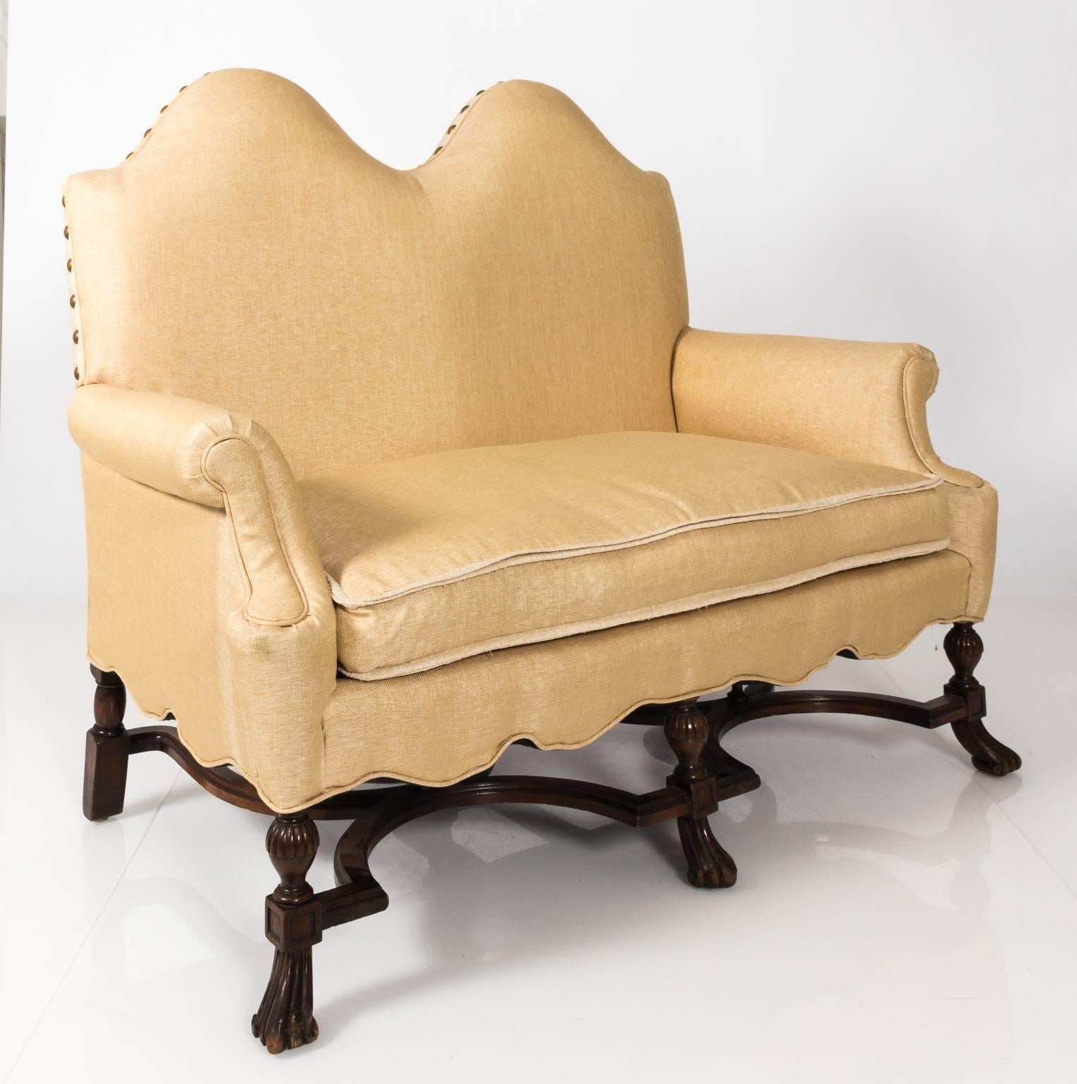 19th Century Jacobean Upholstered Settee