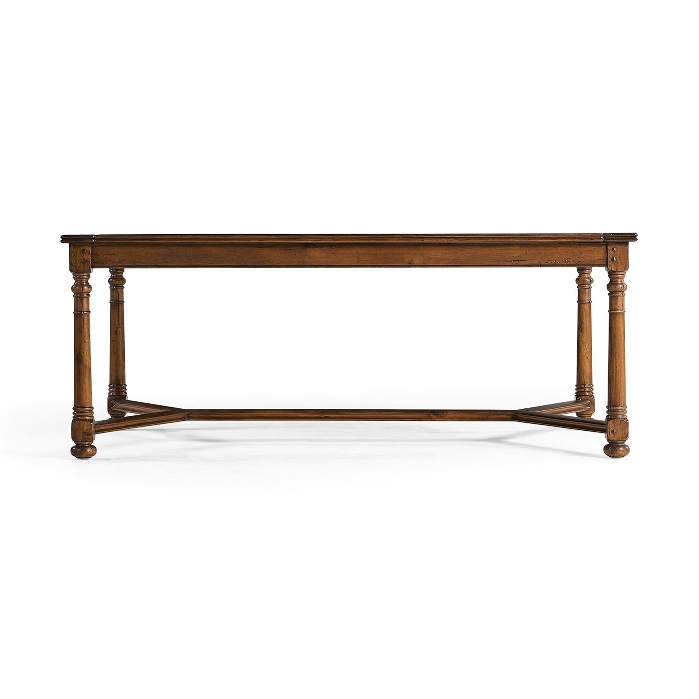 Vietnamese Jacobean Walnut Rectangular Coffee Table For Sale