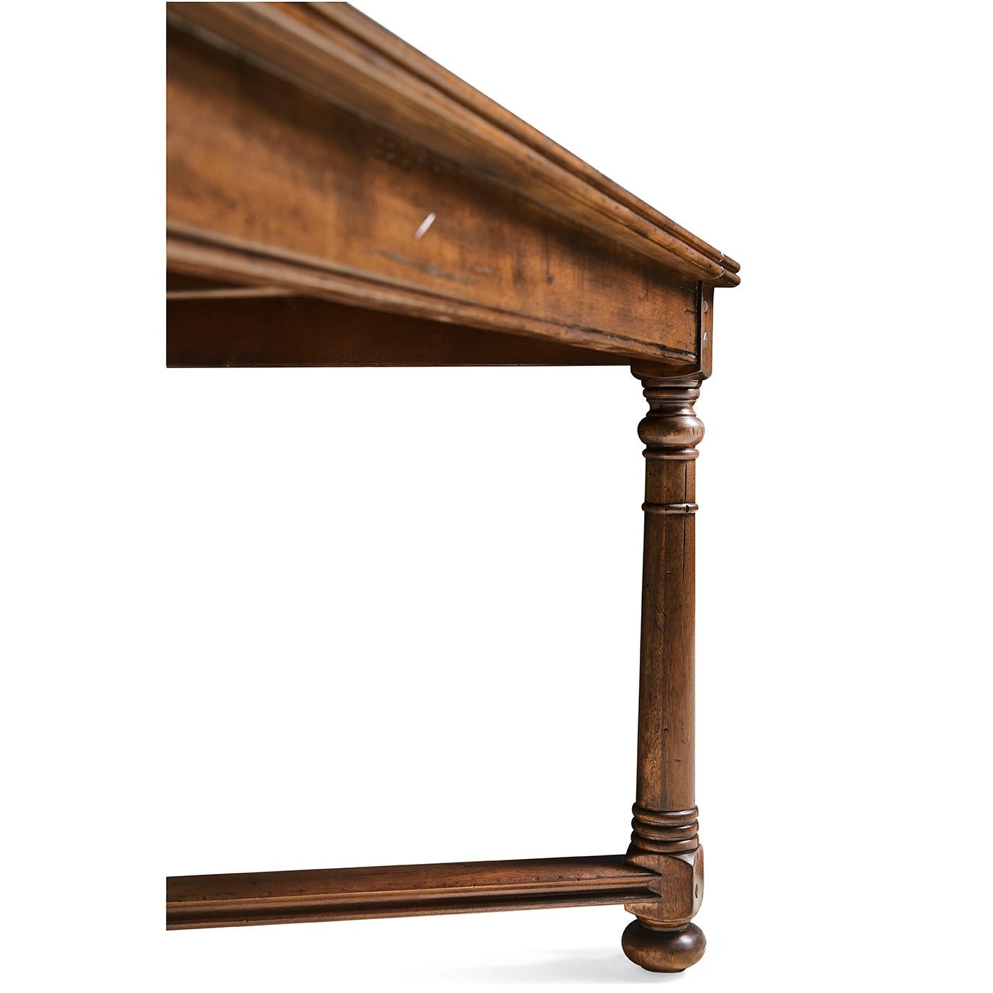 Jacobean Walnut Rectangular Coffee Table For Sale 1