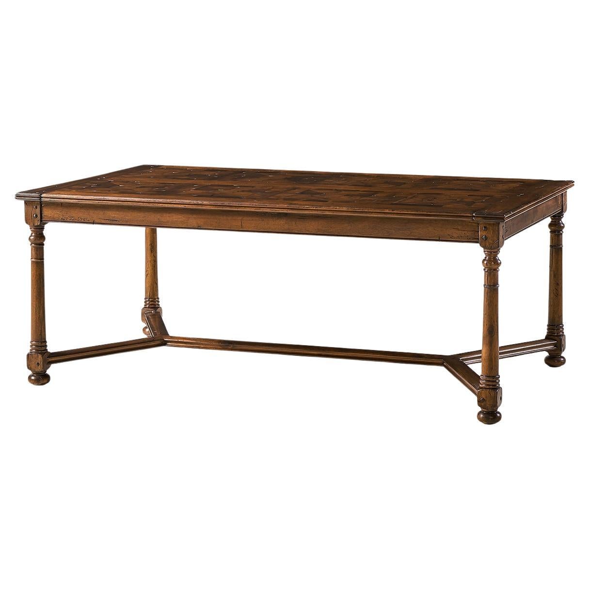 Jacobean Walnut Rectangular Coffee Table For Sale