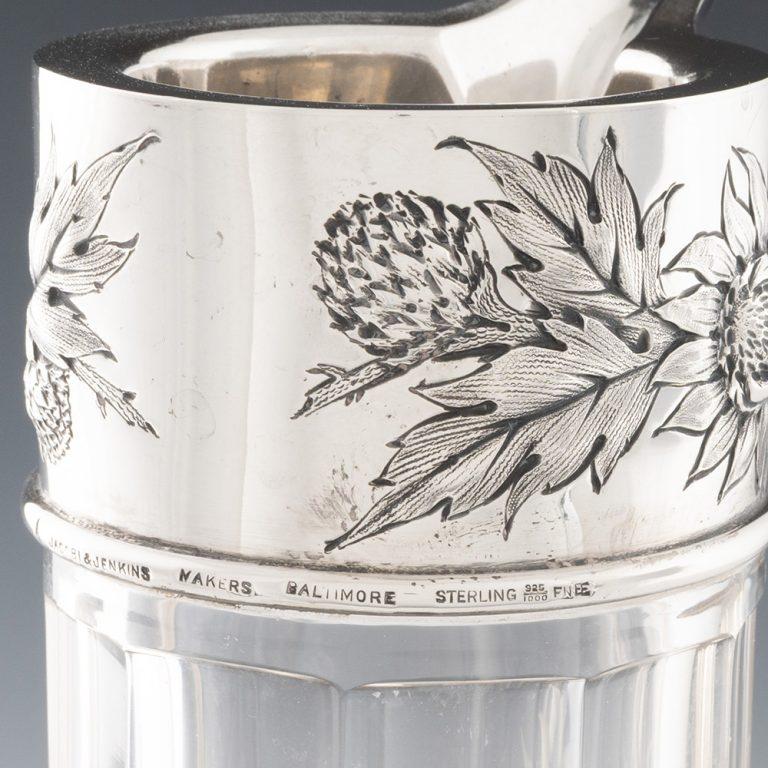 Jacobi and Jenkins Silver and Glass Water Jug c1908 For Sale 7