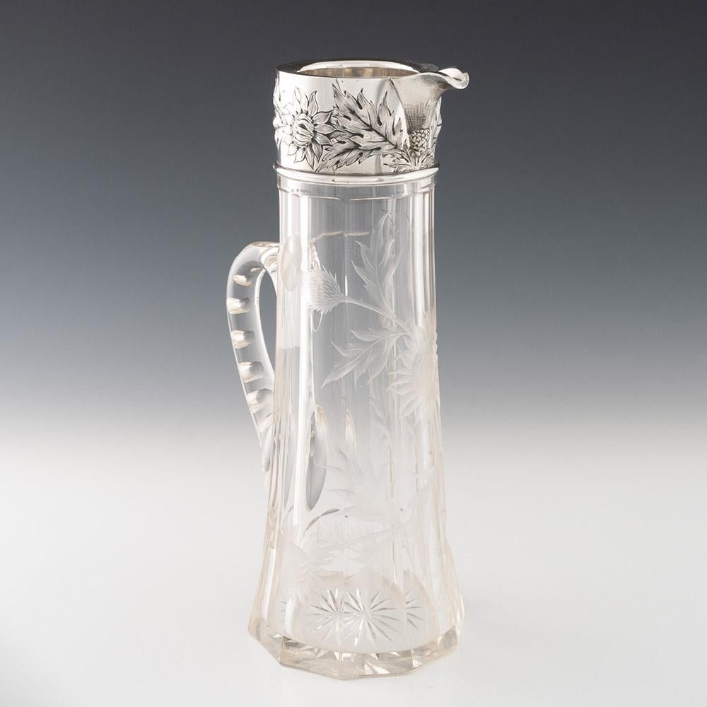 Jacobi and Jenkins Silver and Glass Water Jug c1908 For Sale 1