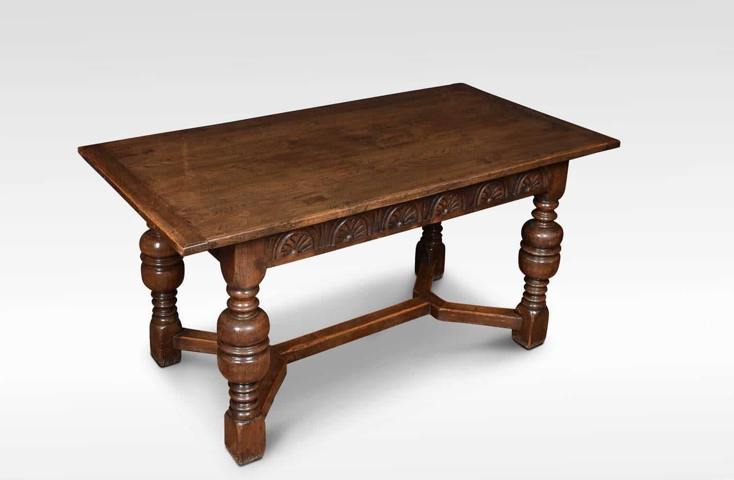 British Jacobian Style Oak Refectory Table For Sale