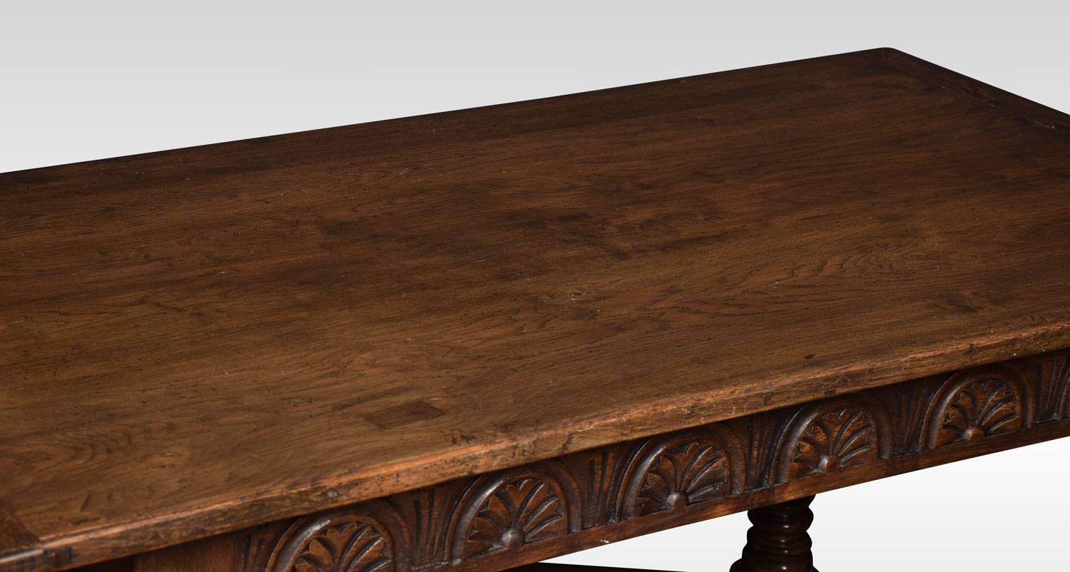 Jacobian Style Oak Refectory Table In Good Condition In Cheshire, GB