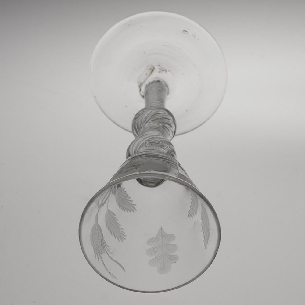 Mid-18th Century Jacobite Engraved Wine Glass c1750 - Engraver A