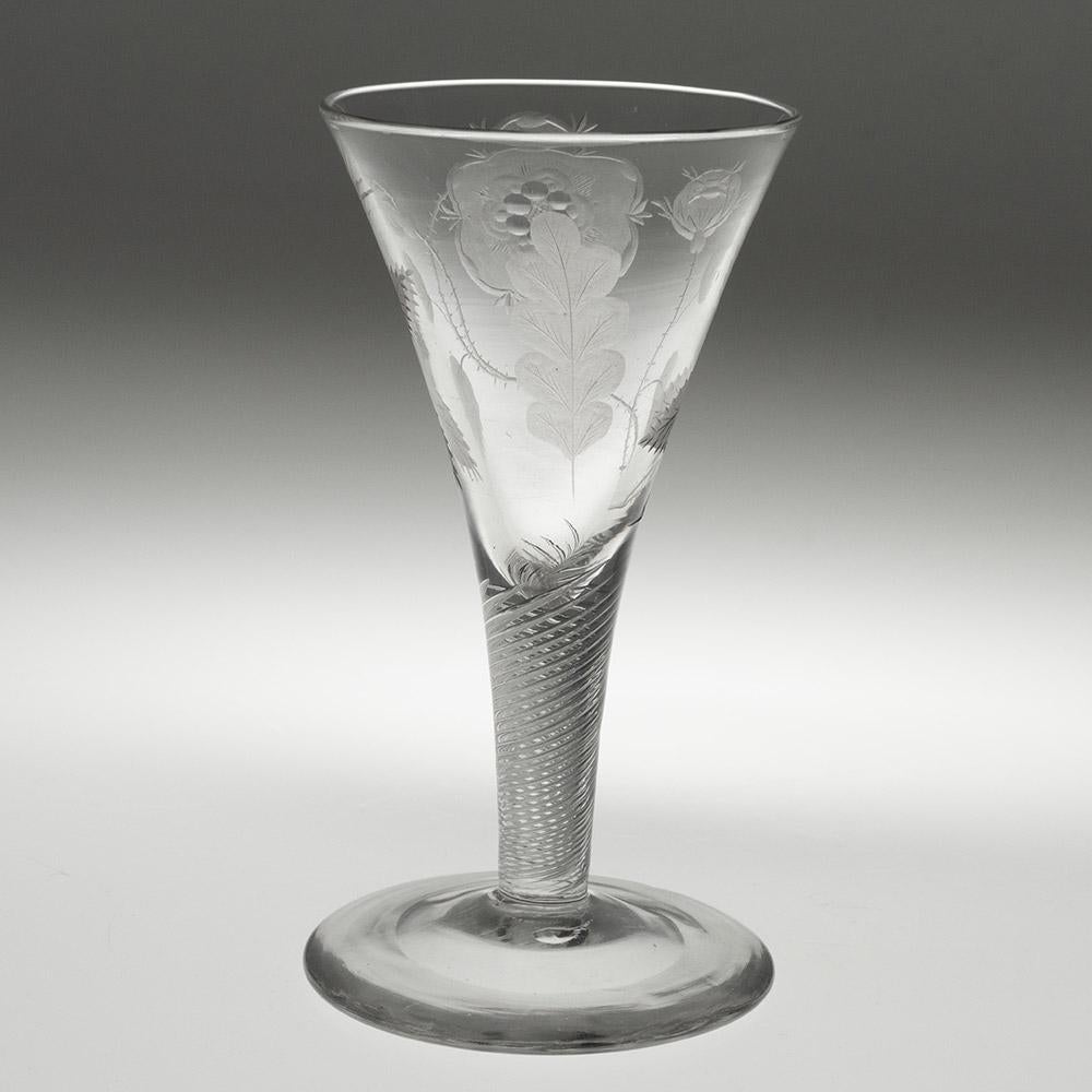 Britannico Bicchiere da vino inciso giacobita Incisore E in vendita
