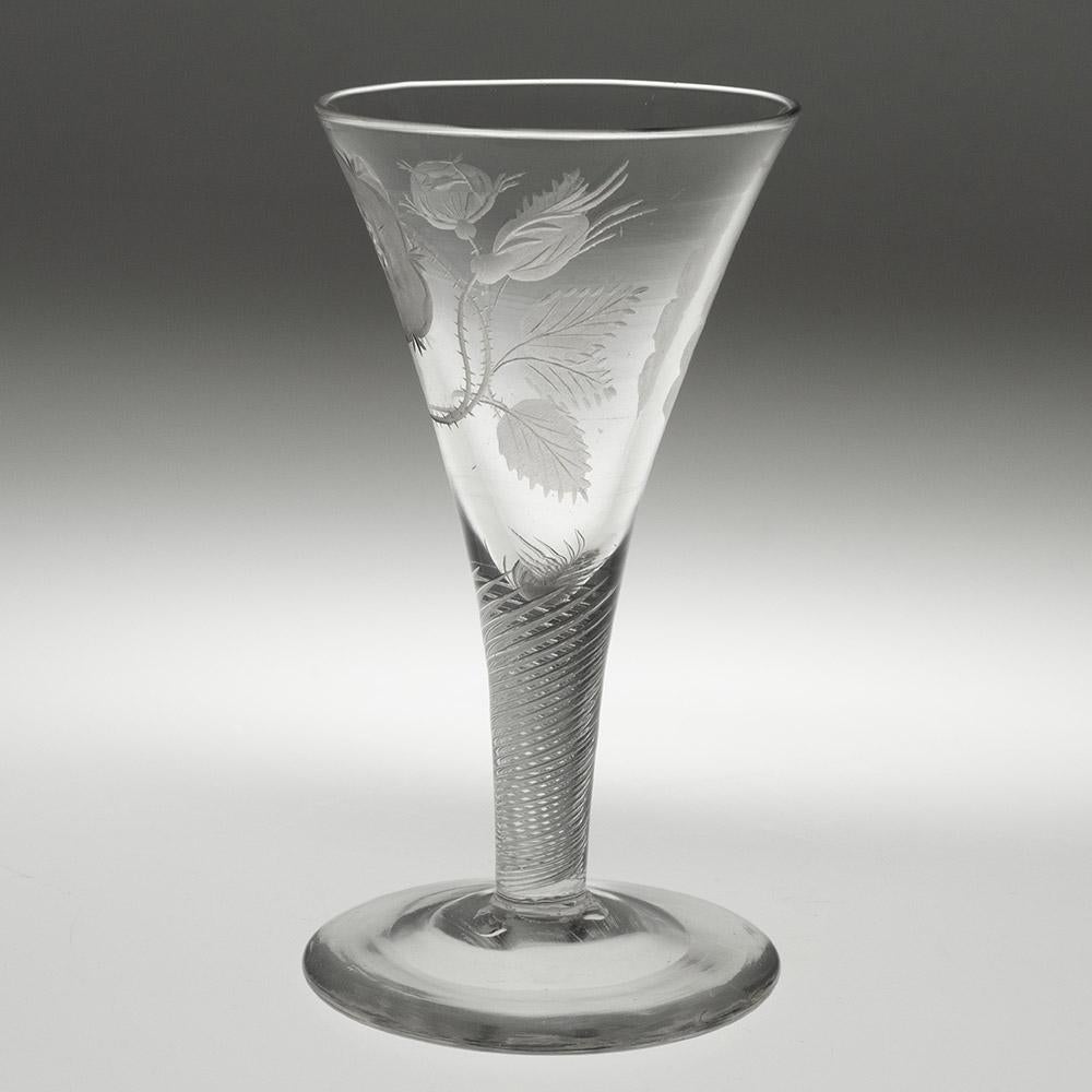 Bicchiere da vino inciso giacobita Incisore E In condizioni buone in vendita a Tunbridge Wells, GB