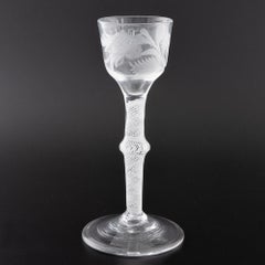 Jacobite Sympathy Opaque Twist Wine Glass c1760