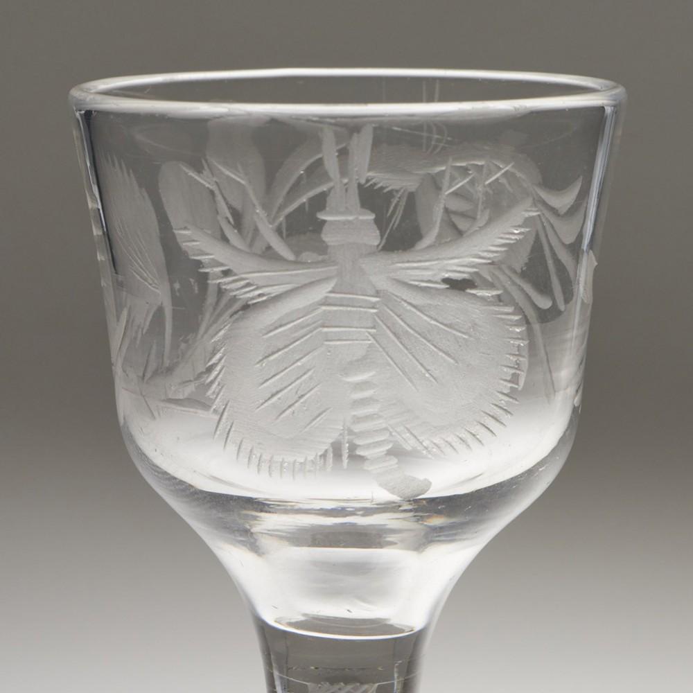 Jacobit Sympathy Opaque Twist Weinglas um 1760 (George II.) im Angebot