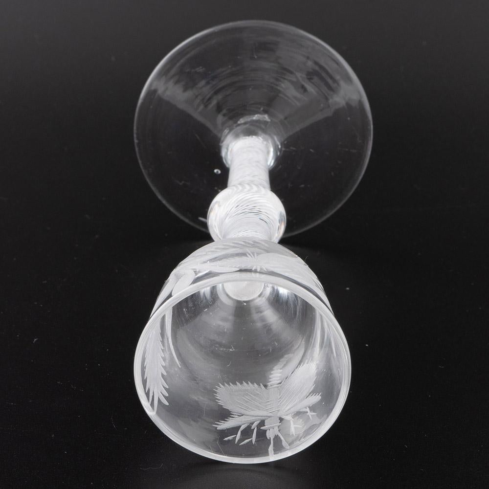 Blown Glass Jacobite Sympathy Opaque Twist Wine Glass c1760