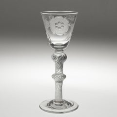 Jacobite Wine Glass with Air Twist Stem c1750