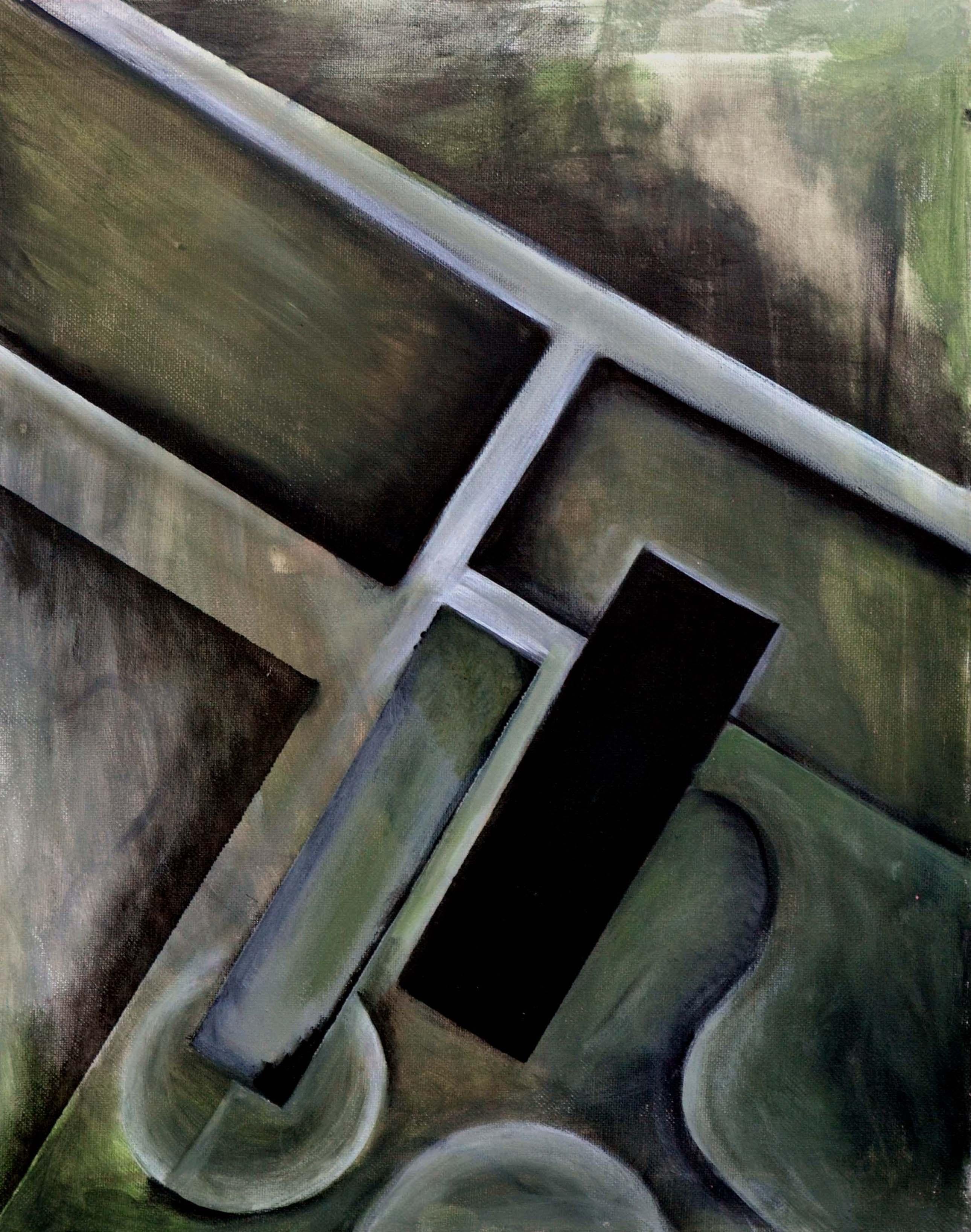 Industrial Abstract, Contemporary Geometric Composition by Jacobo Flores
