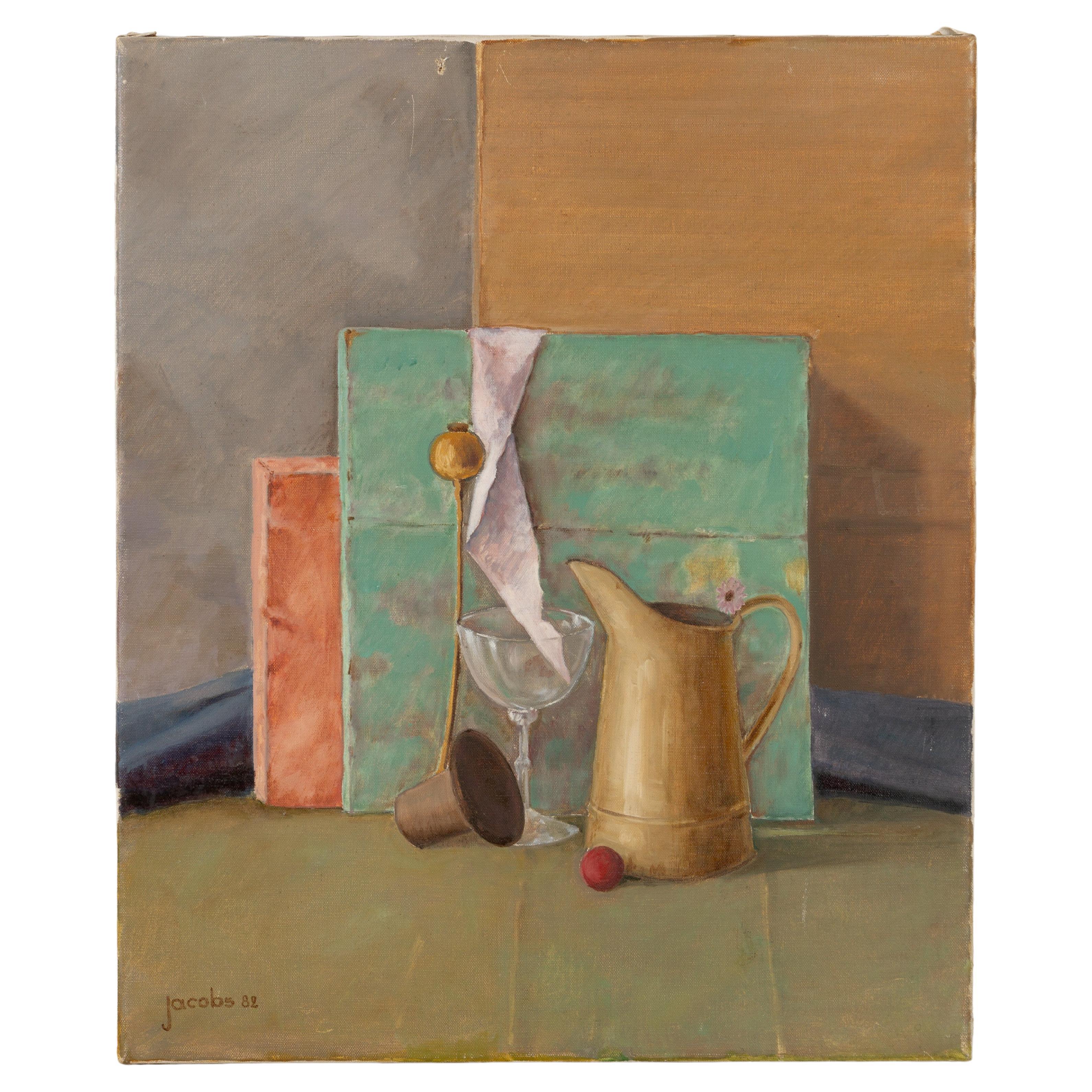 Jacobs 82 Abstract Still Life Composition Oil Painting For Sale