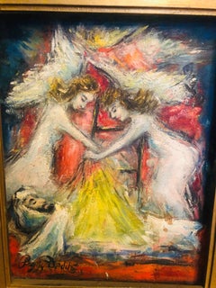 'Jacobs Ladder' Midcentury Oil Painting by Peggy Dodds