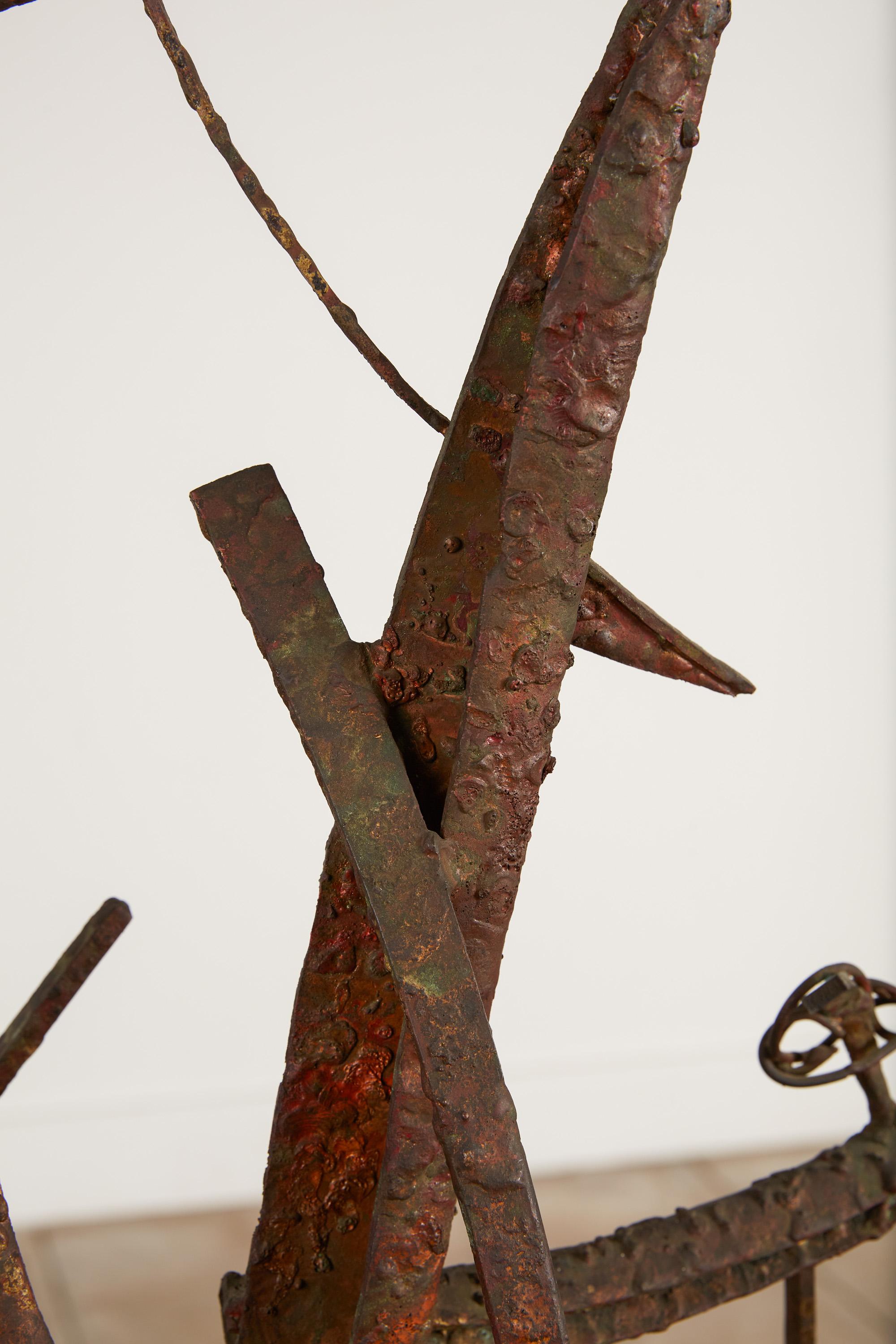 Brass “Jacob’s Ladder” Welded Metal Sculpture by Max Finkelstein For Sale