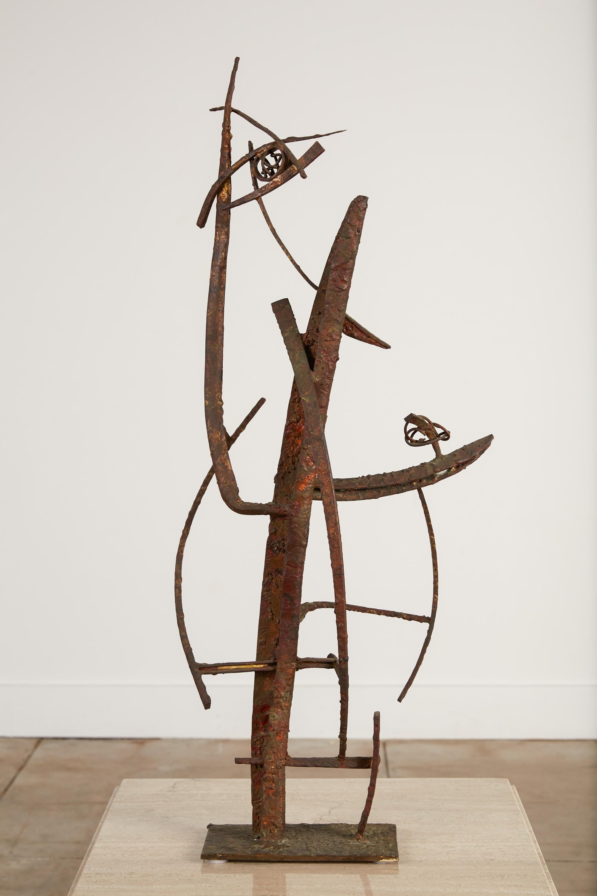 Mid-Century Modern “Jacob’s Ladder” Welded Metal Sculpture by Max Finkelstein For Sale