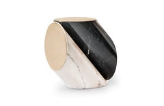 Jacobsen Side Table in Polished Brass and Marble