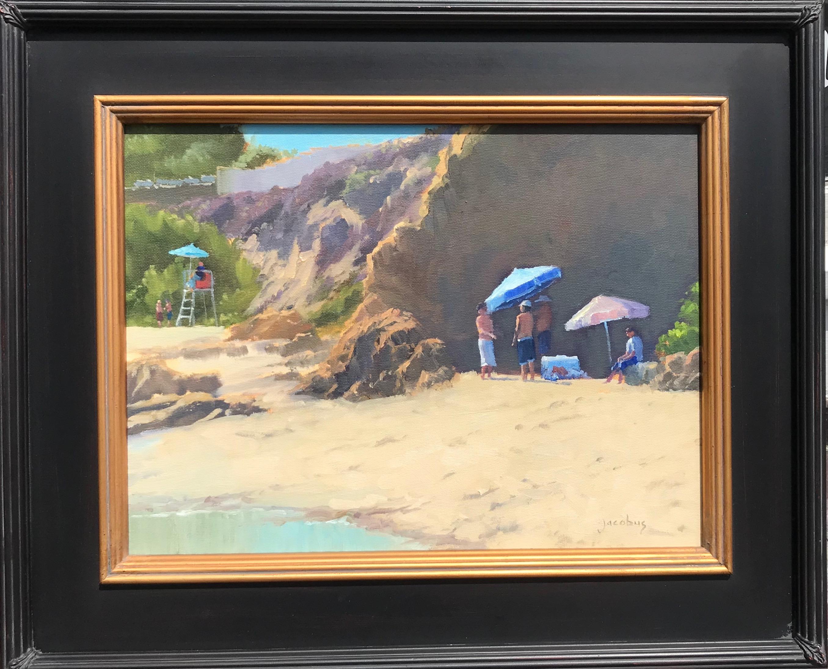 « 80' At Divers Cove » - Scène côtière de Californie du Sud - Impressionnisme Painting par Jacobus Baas