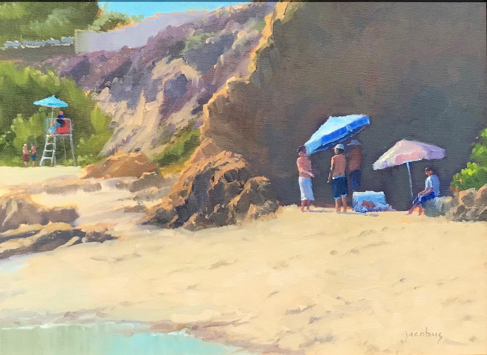 Landscape Painting Jacobus Baas - « 80' At Divers Cove » - Scène côtière de Californie du Sud