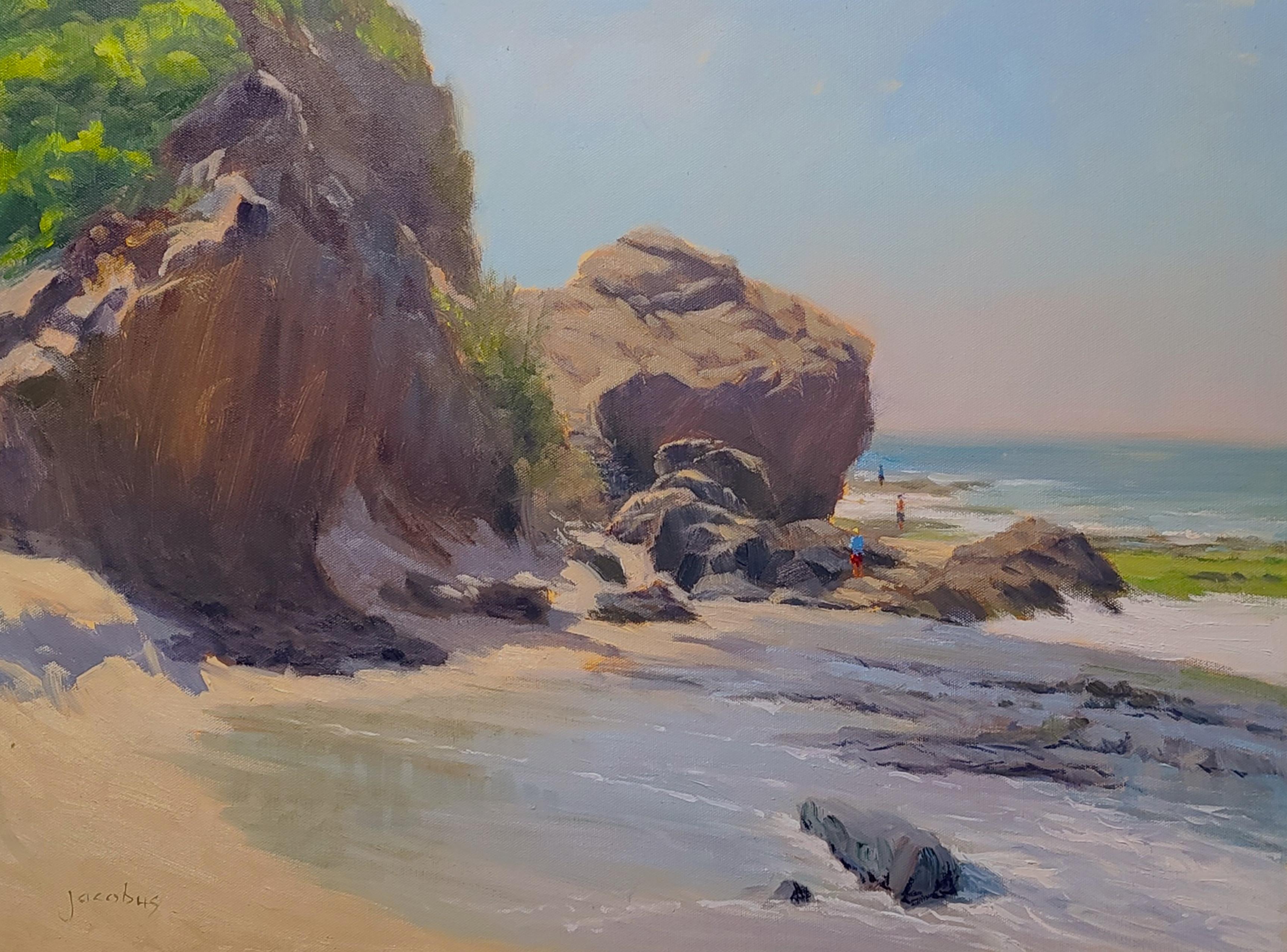 Jacobus Baas Landscape Painting - "Camel Point, Laguna Beach" Impressionist California Beach Scene