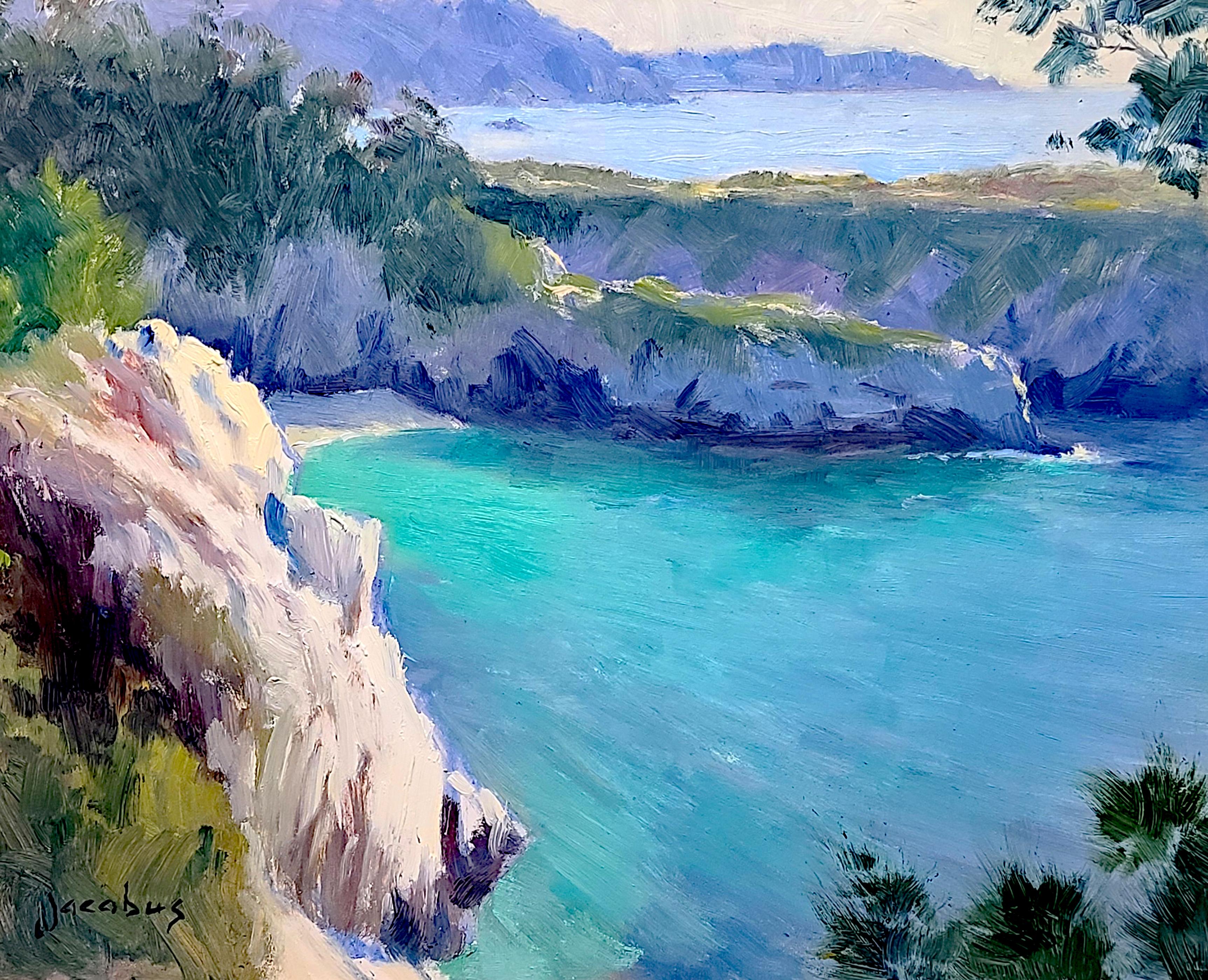 Jacobus Baas Landscape Painting - "China Cove, Point Lobos" Central California Coastal Scene