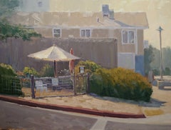 "Community Garden Umbrella" California Plein Air Painting by Jacobus Baas